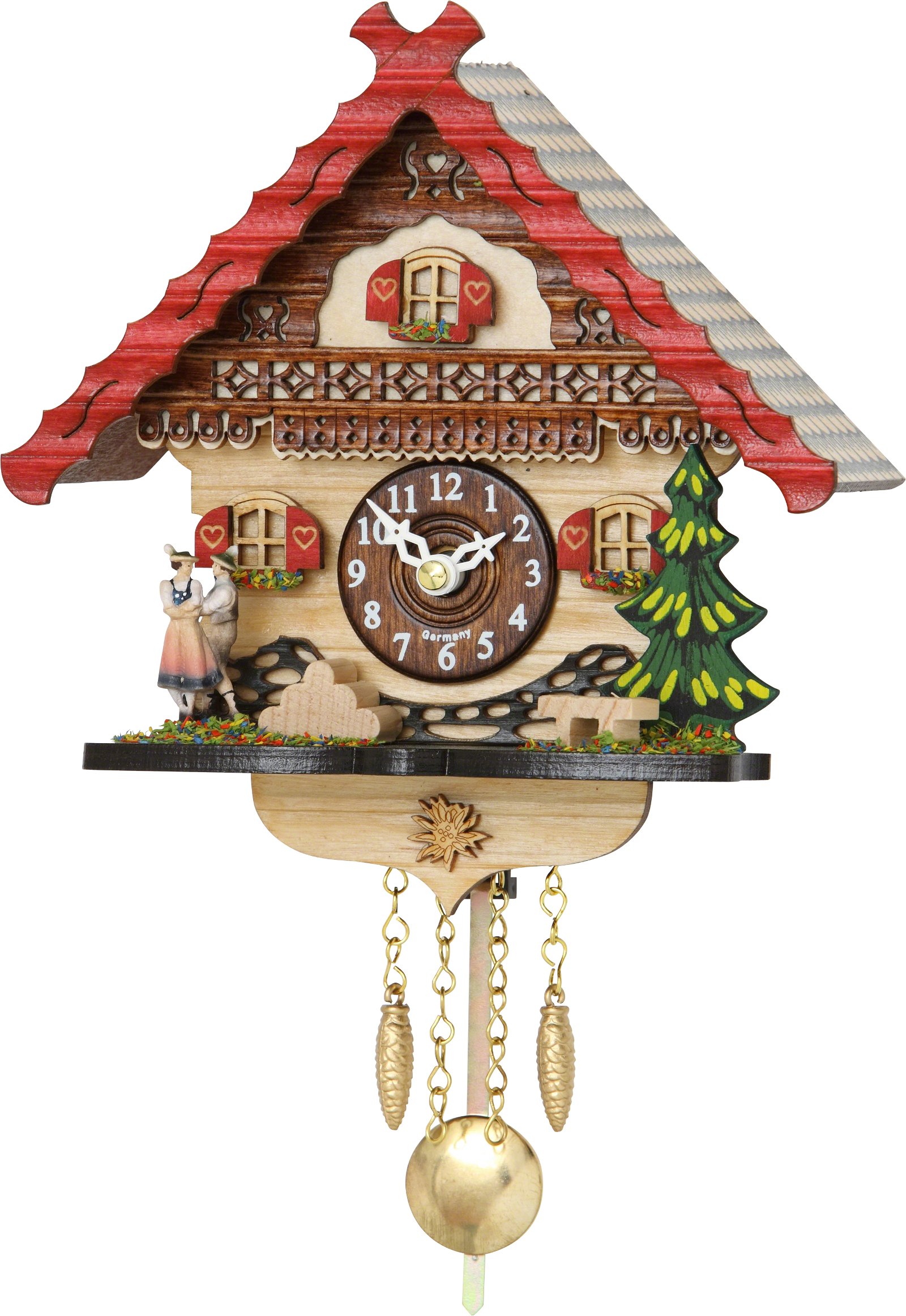 Trenkle Kuckulino Black Forest Clock Swiss House with quartz movement and cuckoo chime TU 2035 PQ 