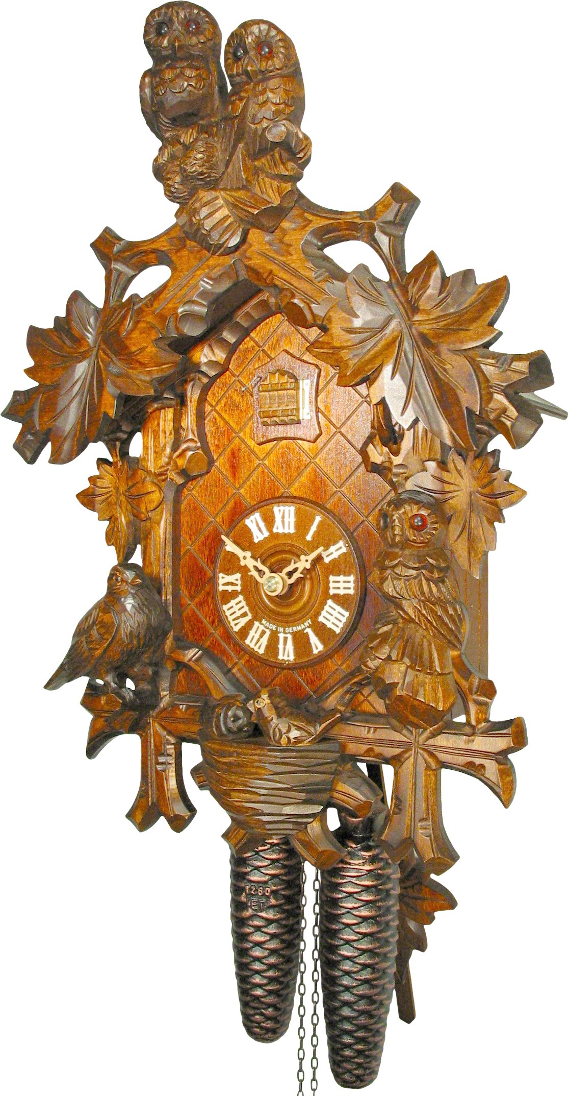 August Schwer Cuckoo Clock Pendulum Hand Carved