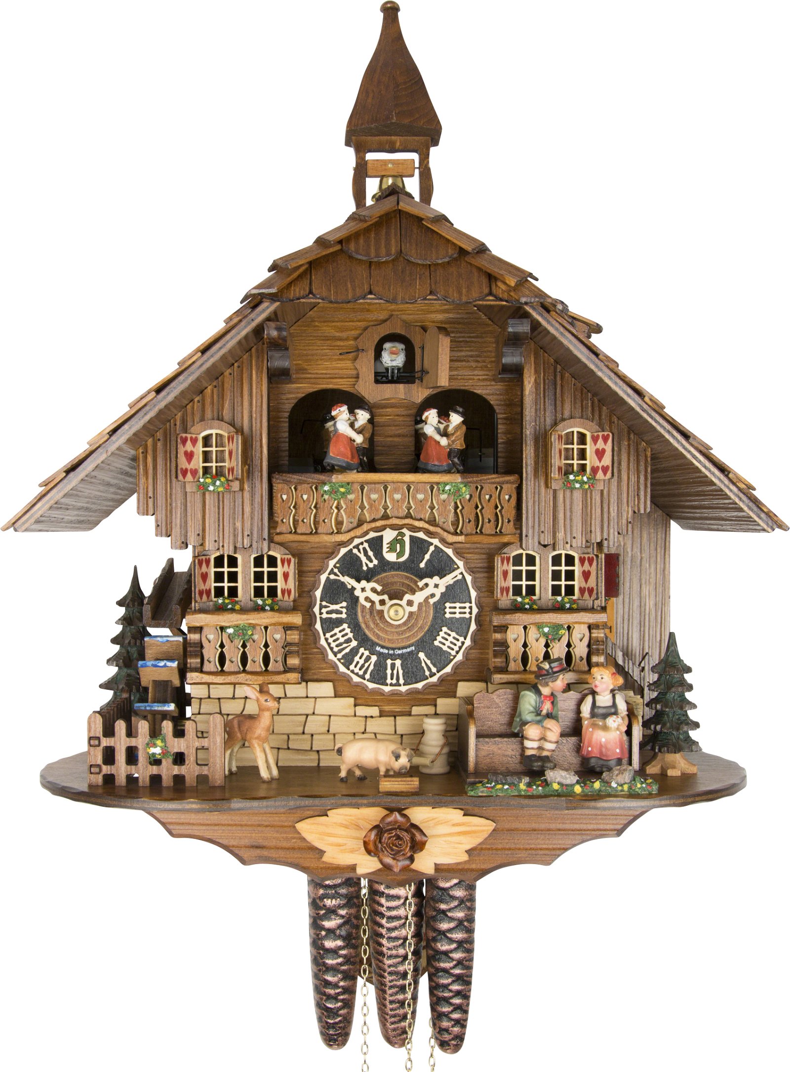 Cuckoo Clock 1-day-movement Chalet-Style 16.5" by Hekas