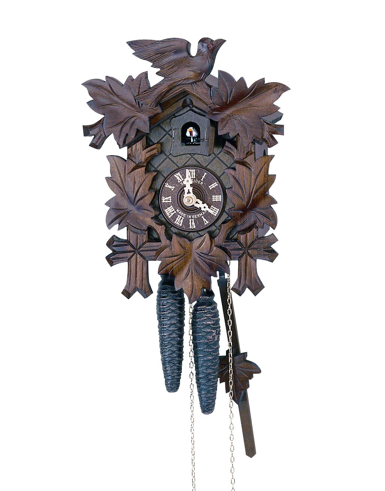 German Cuckoo Clock Quartz-movement Carved-Style 23cm by Anton Schneider 
