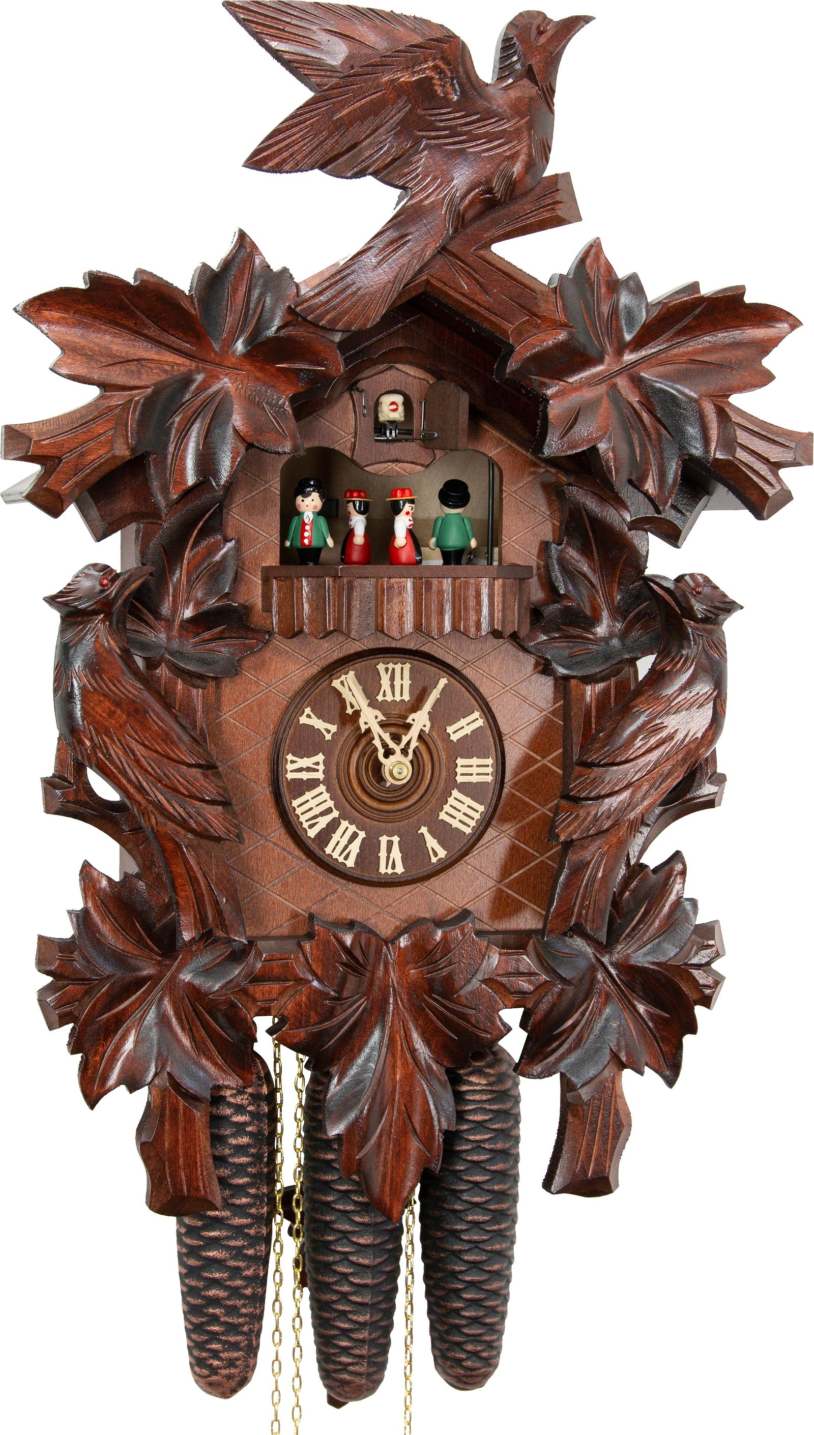 Original German Cuckoo Clock 8-day-movement Carved-Style 50cm by Hekas 