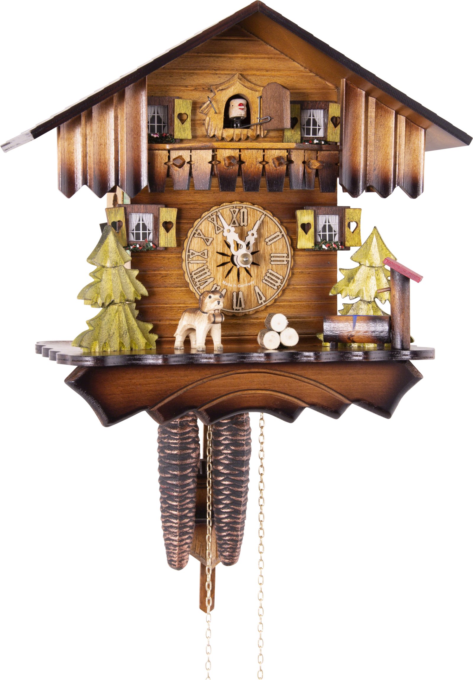 Cuckoo Clock 1-day-movement Chalet-Style 16.5" by Hekas