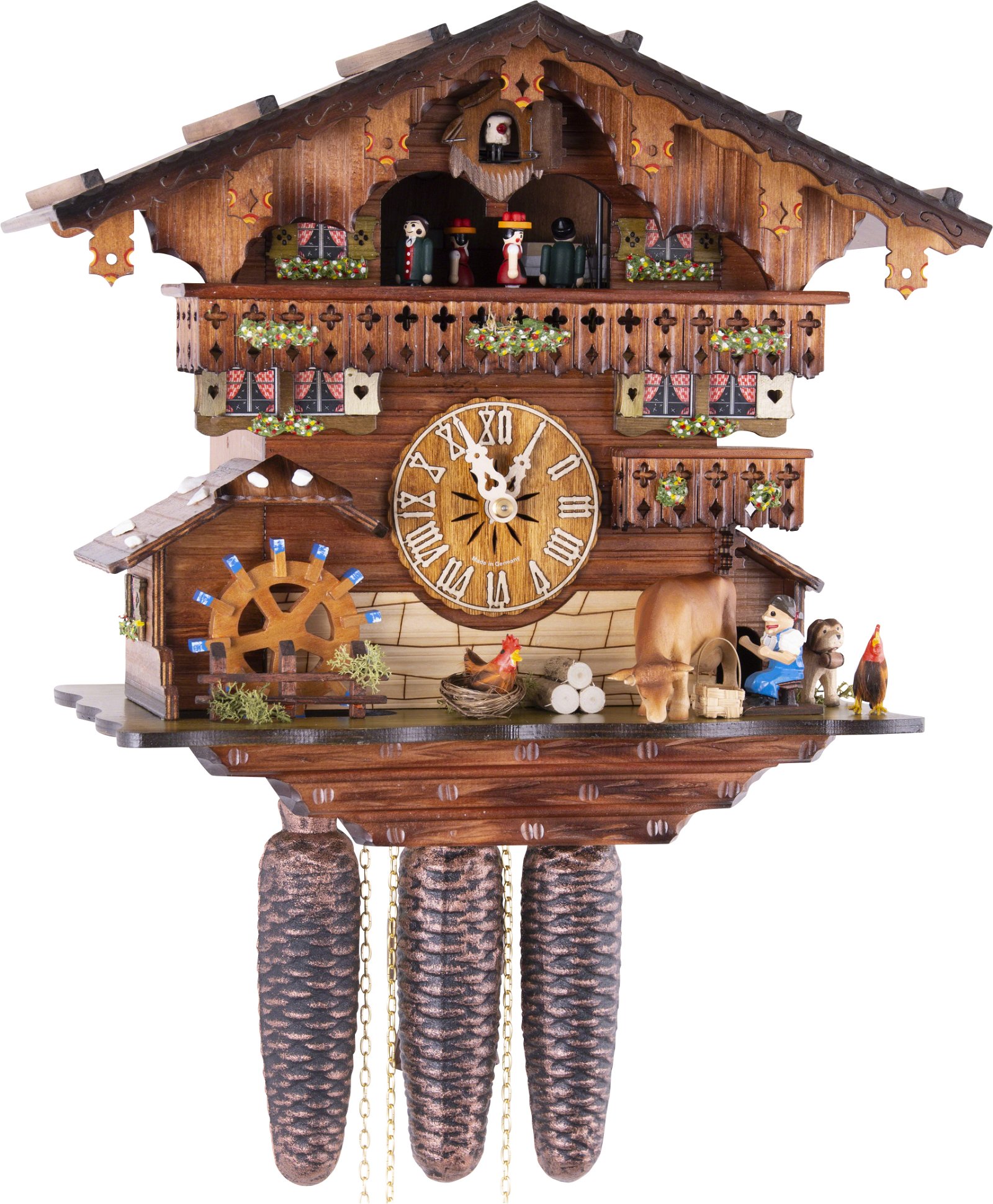 Cuckoo Clock 8-day-movement Chalet-Style 33cm by Hekas - 3623/8 EX
