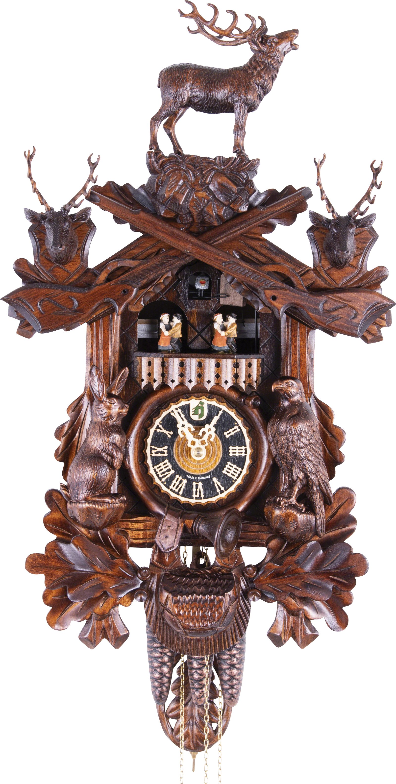 Cuckoo Clock 1-day-movement Carved-Style 50cm by Hönes