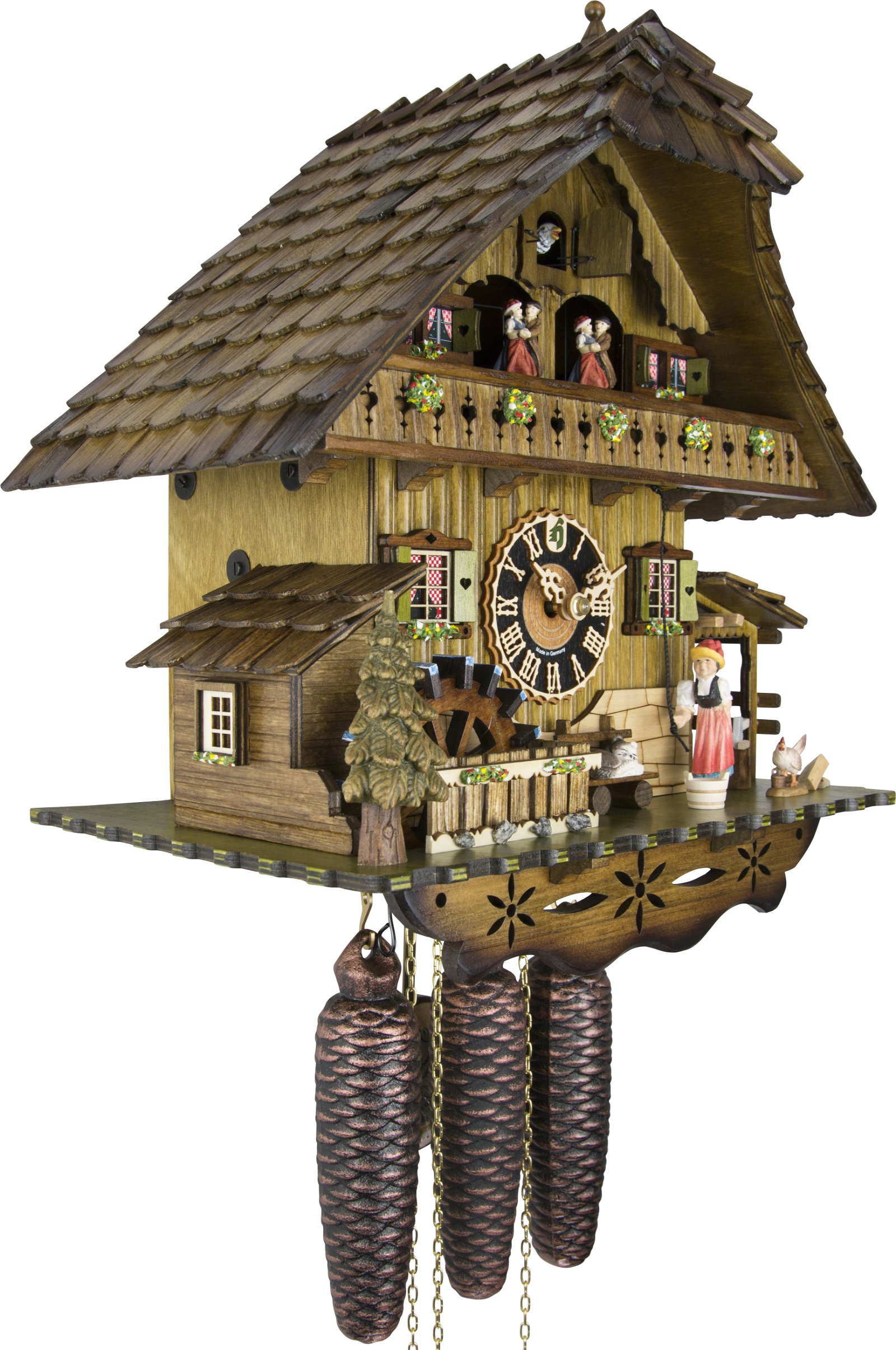 Cuckoo Clock 8-day-movement Chalet-Style 42cm by Hönes