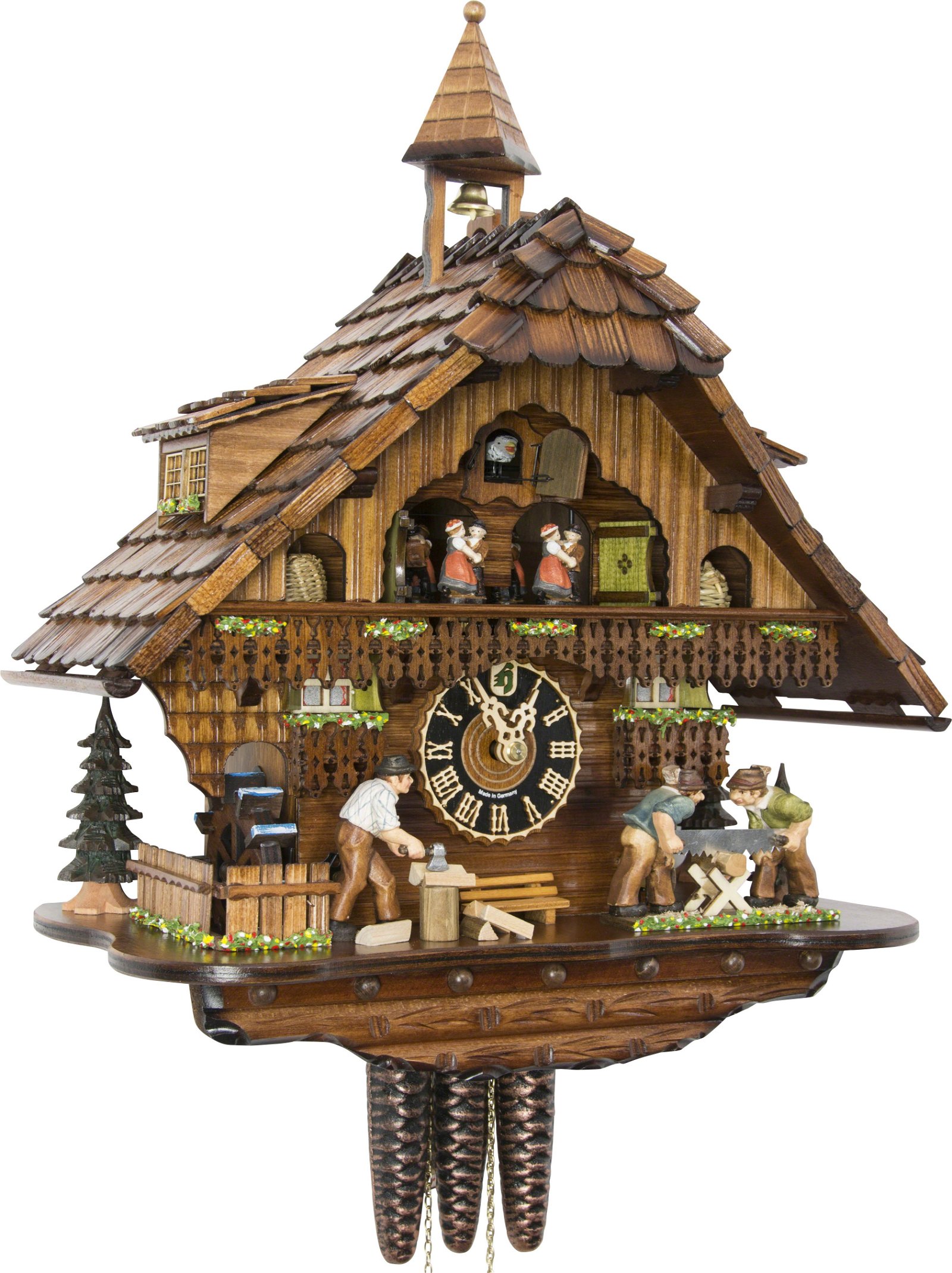 Cuckoo Clock 1-day-movement Chalet-Style 46cm by Hönes