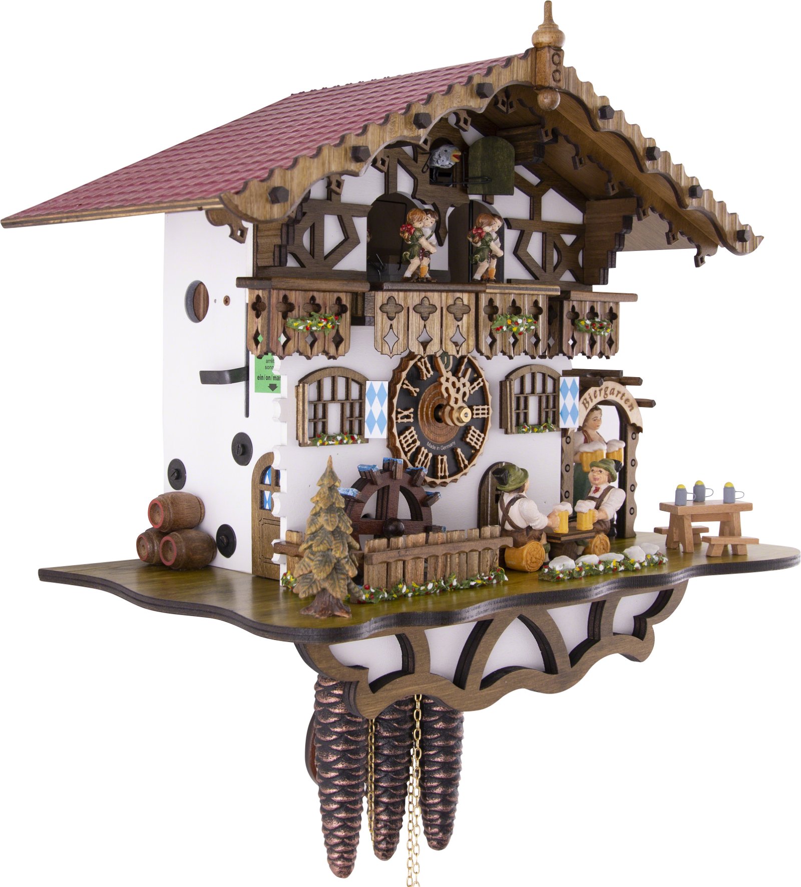 Cuckoo Clock 1-day-movement Chalet-Style 30cm by Hönes