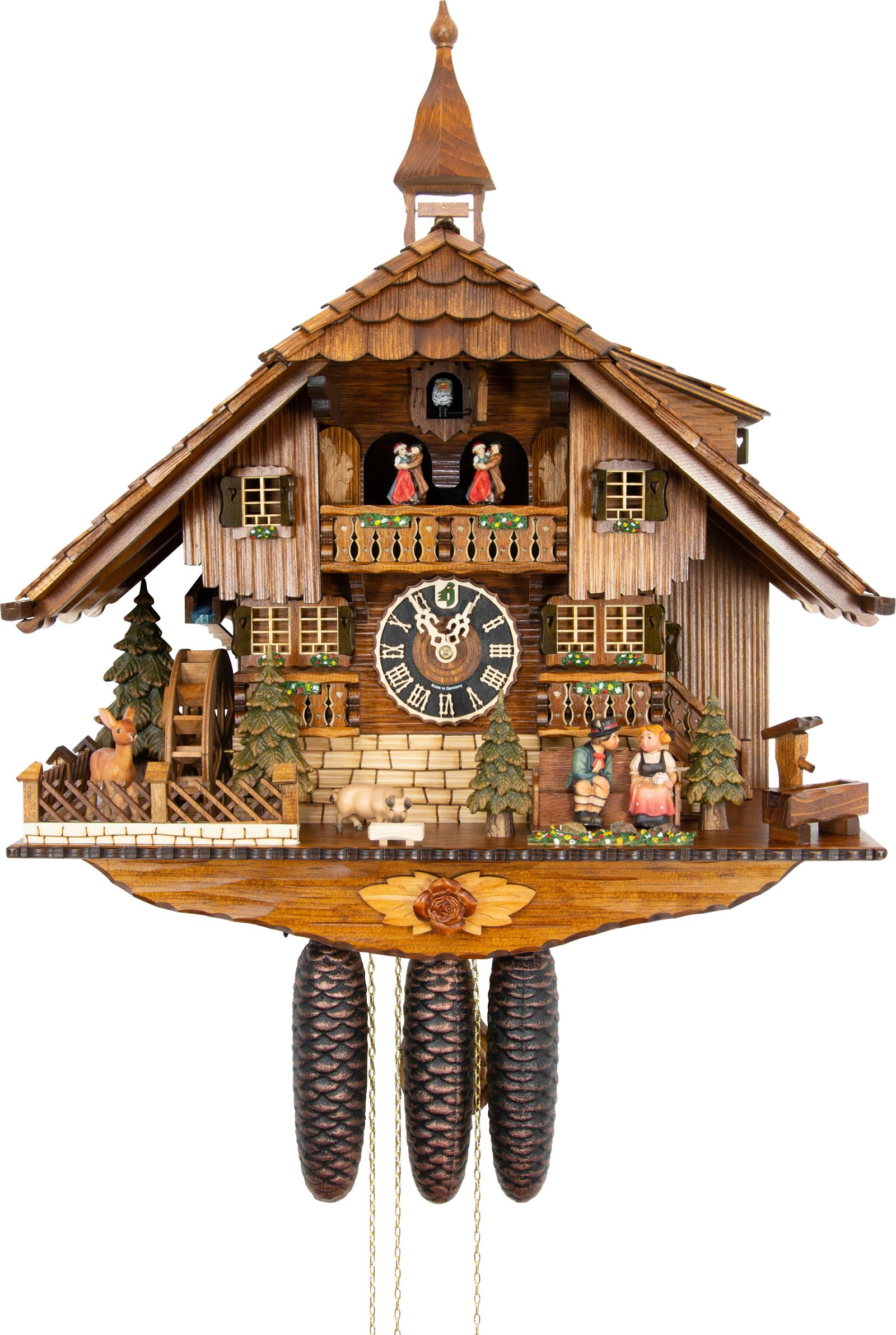 Cuckoo Clock 8-day-movement Chalet-Style 58cm by Hönes