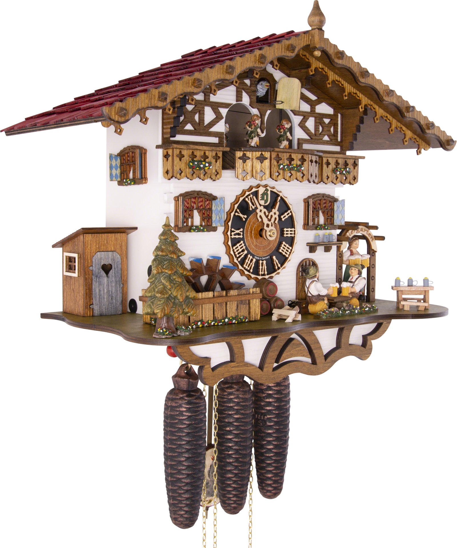 Cuckoo Clock 8-day-movement Chalet-Style 36cm by Hönes
