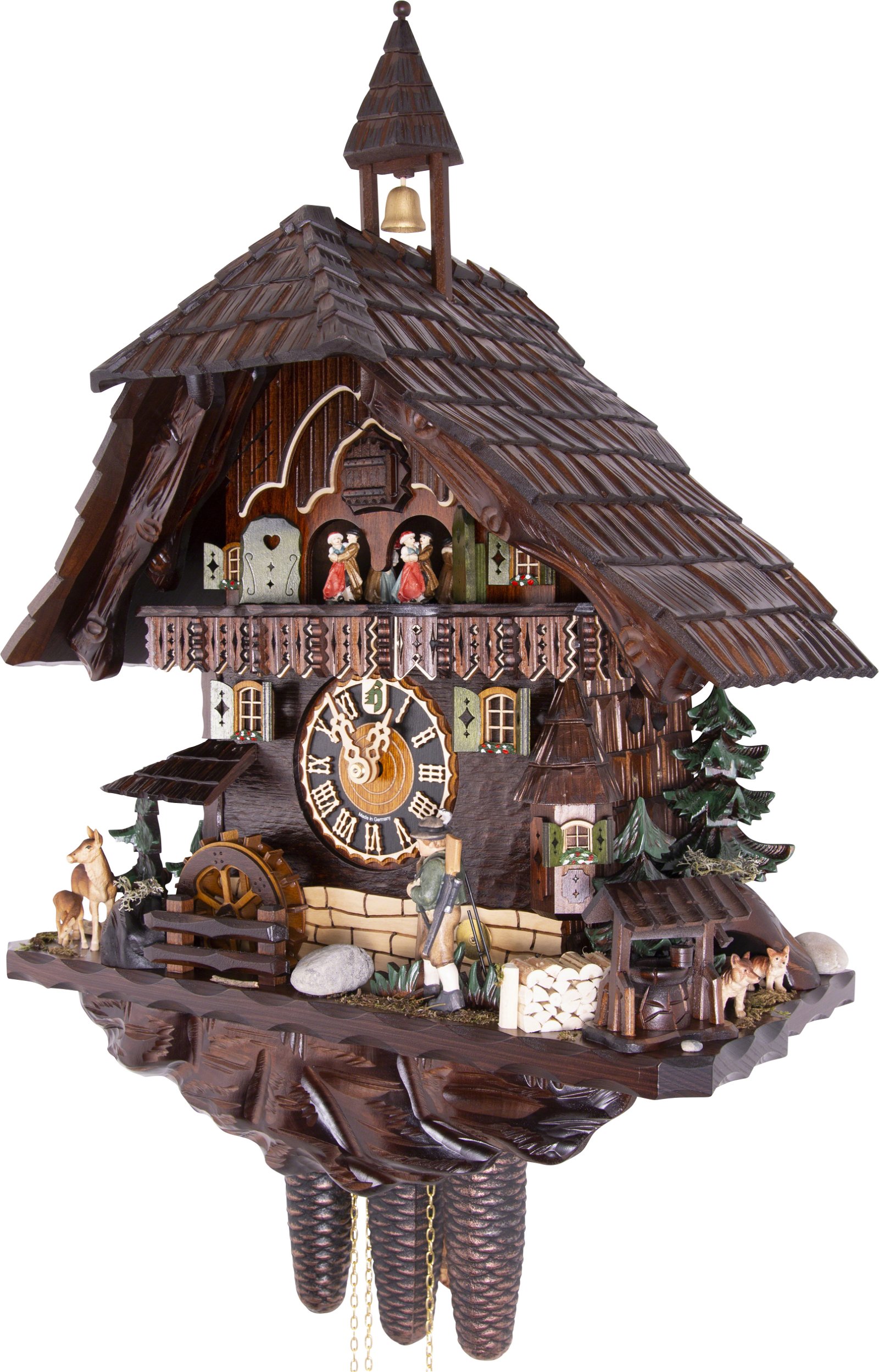 Cuckoo Clock 8-day-movement Chalet-Style 62cm by Hönes