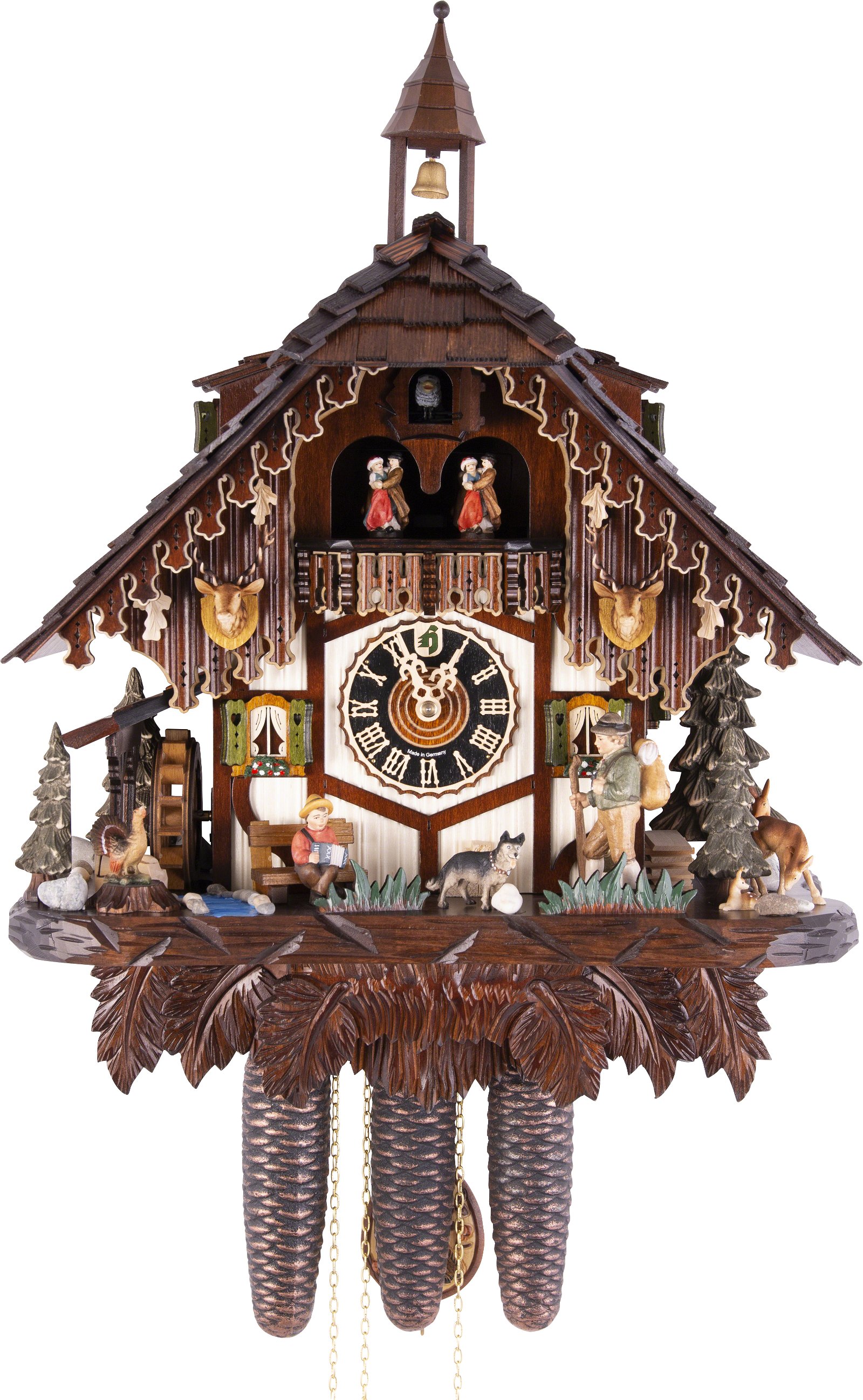 Cuckoo Clock 8-day-movement Chalet-Style 54cm by Hönes