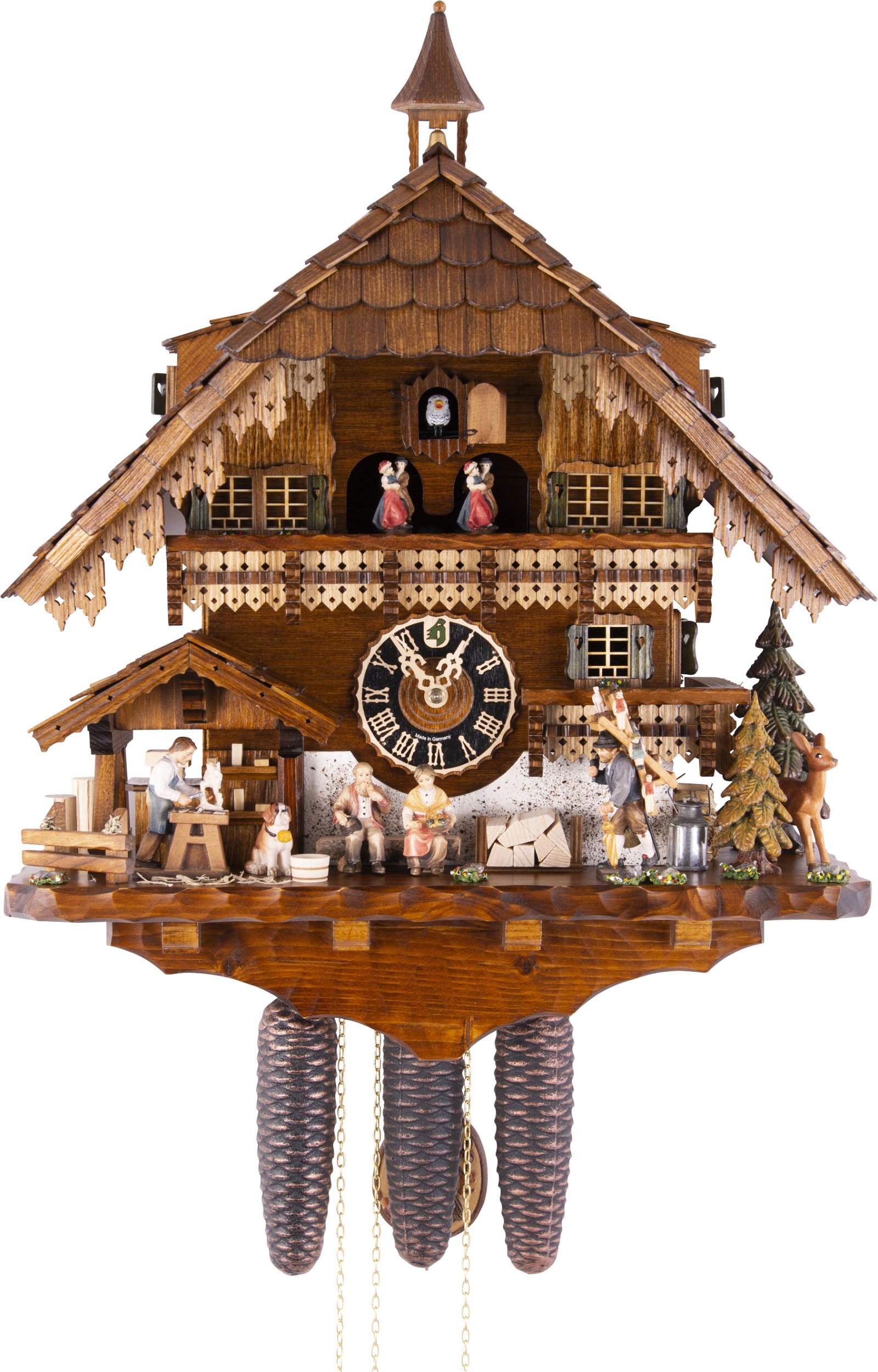 Cuckoo Clock 8-day-movement Chalet-Style 57cm by Hönes