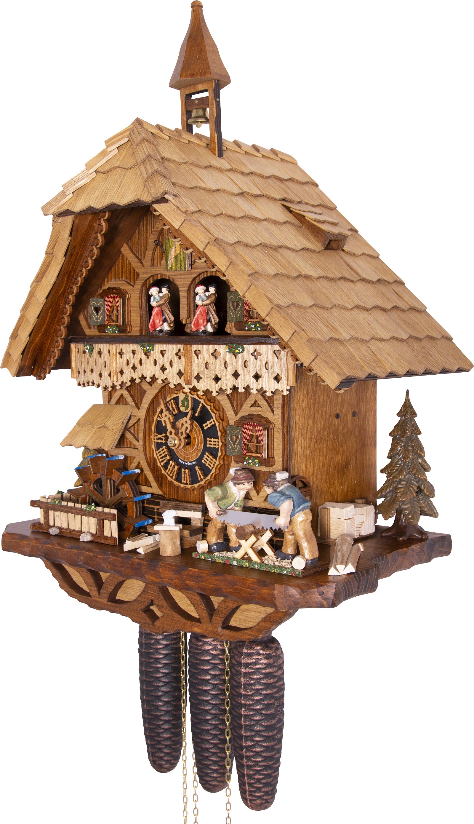 Cuckoo Clock 8-day-movement Chalet-Style 39cm by Hönes