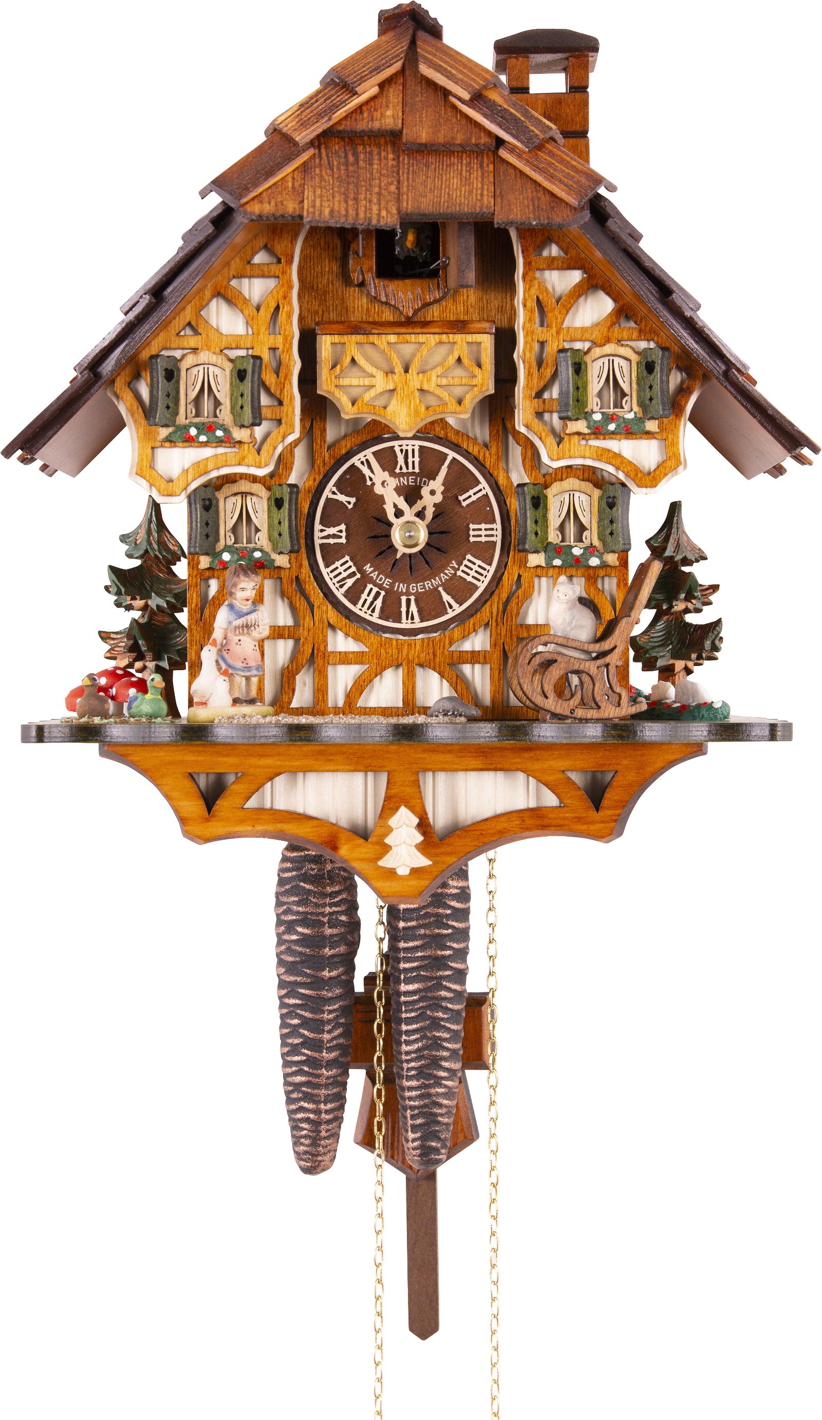 Cuckoo Clock 1-day-movement Chalet-Style 30cm by Anton Schneider