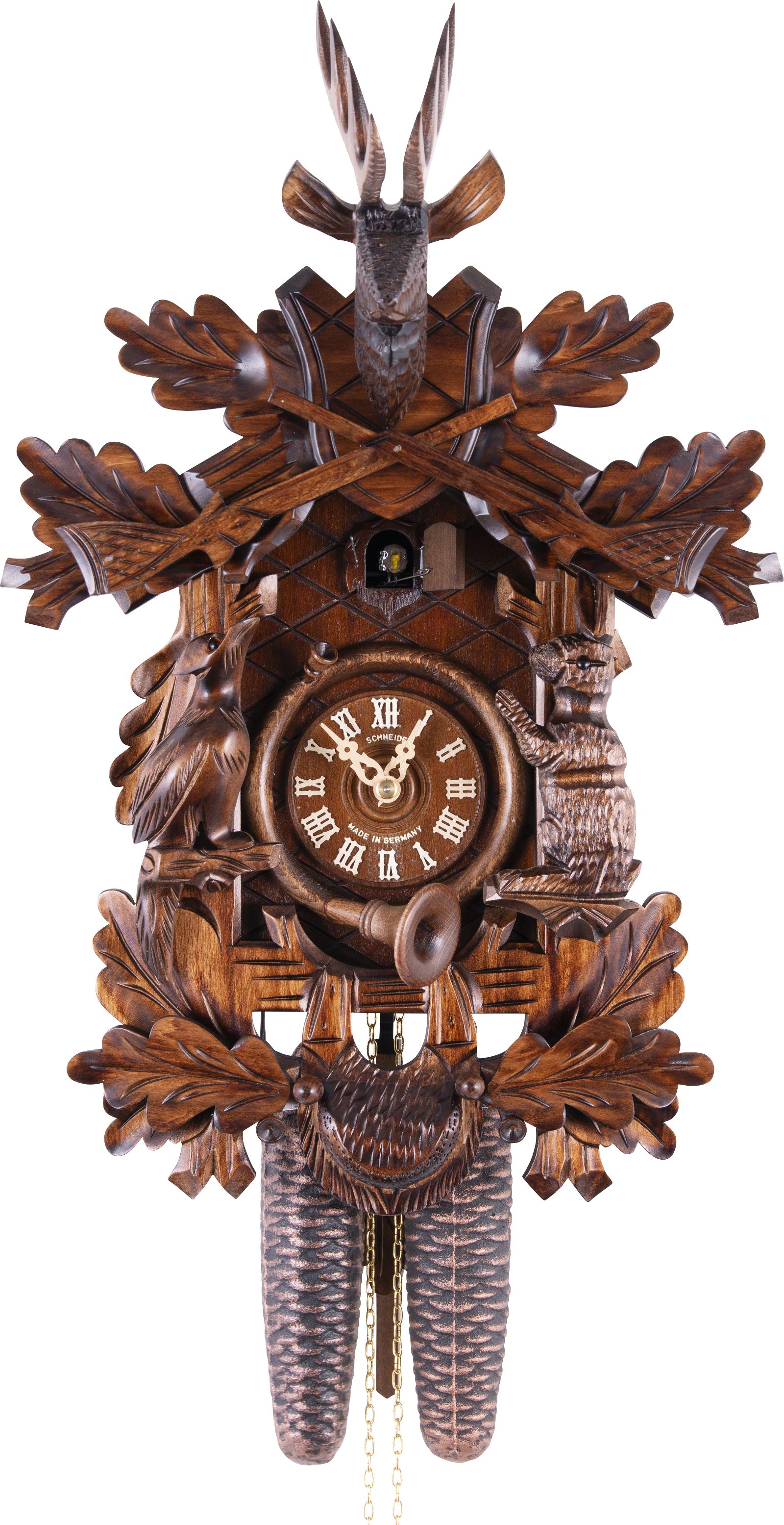 Cuckoo Clock 8-day-movement Carved-Style 48cm by Anton Schneider