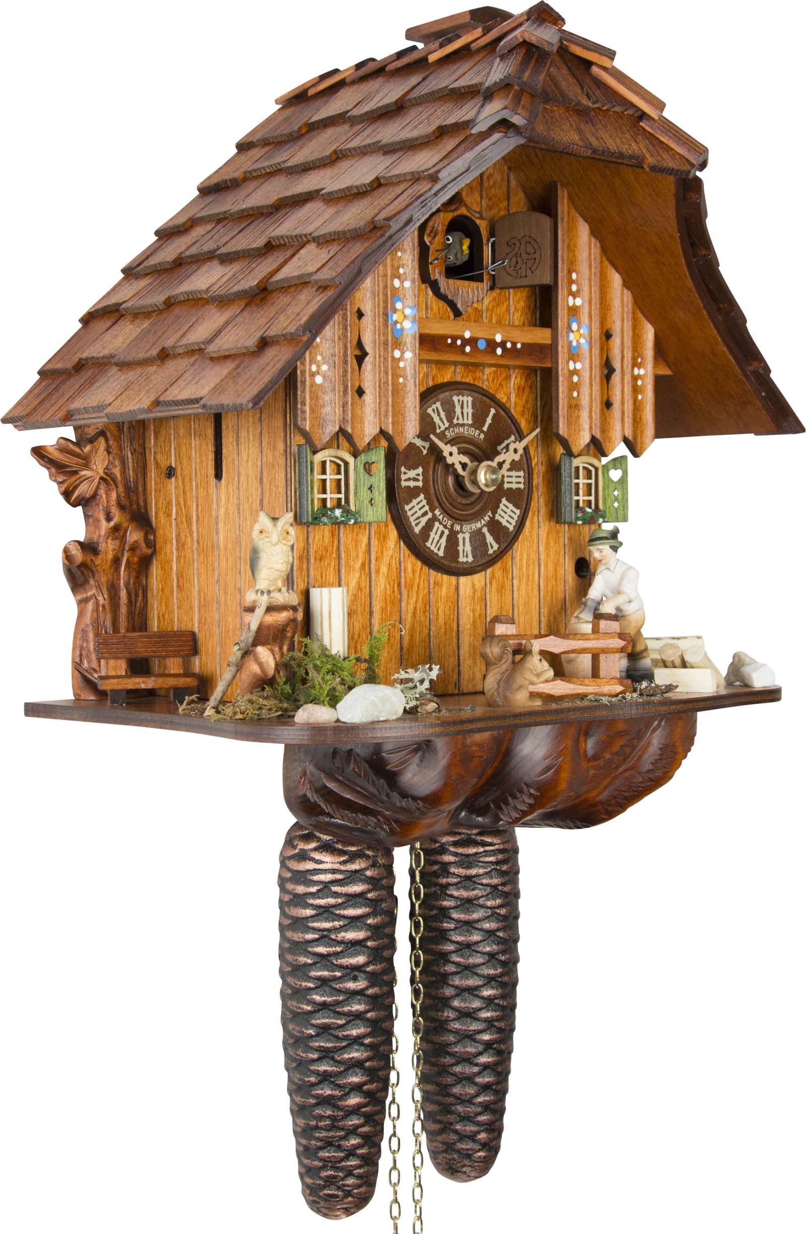 Cuckoo Clock 8-day-movement Chalet-Style 30cm by Anton Schneider