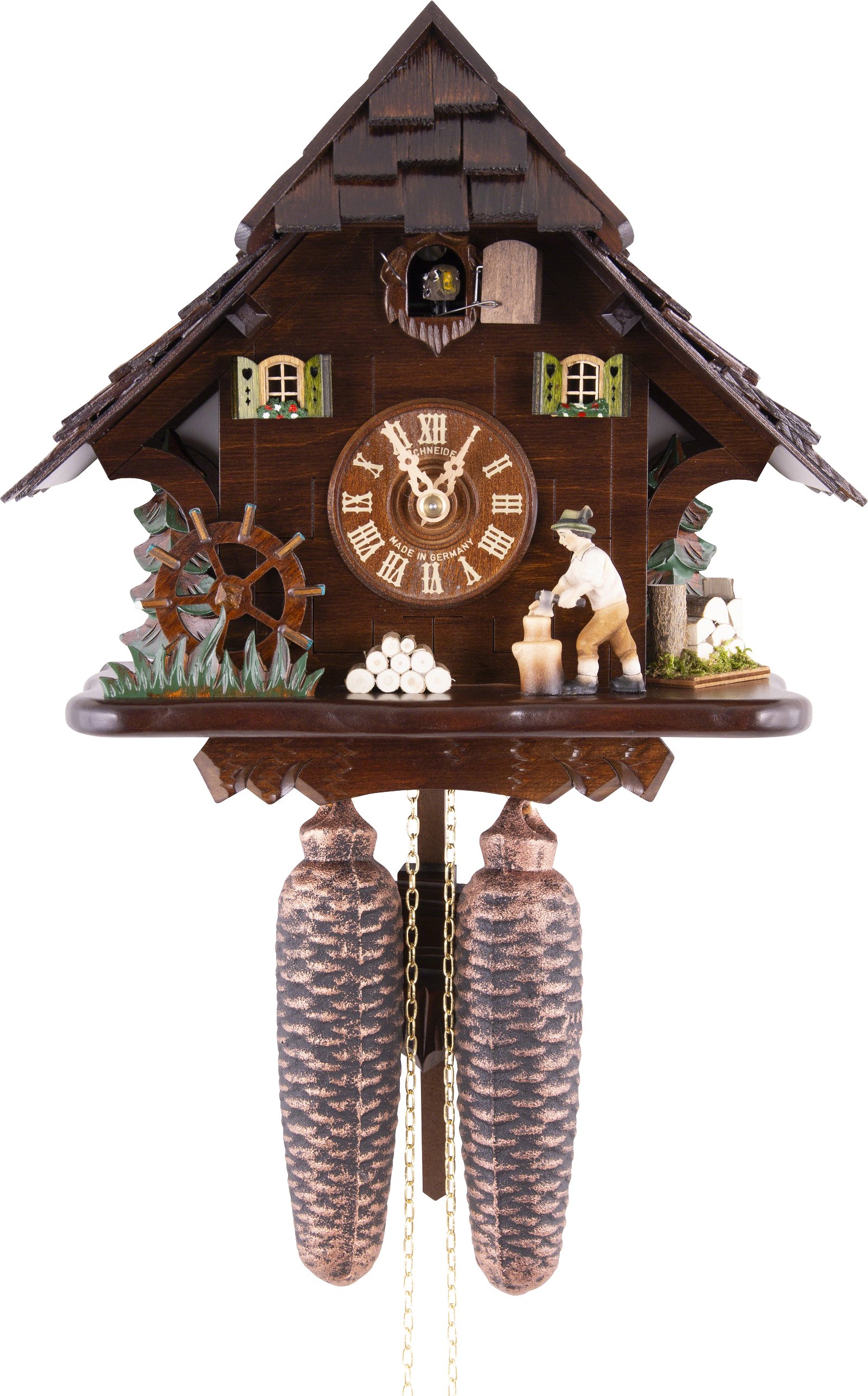 Cuckoo Clock 8-day-movement Chalet-Style 27cm by Anton Schneider