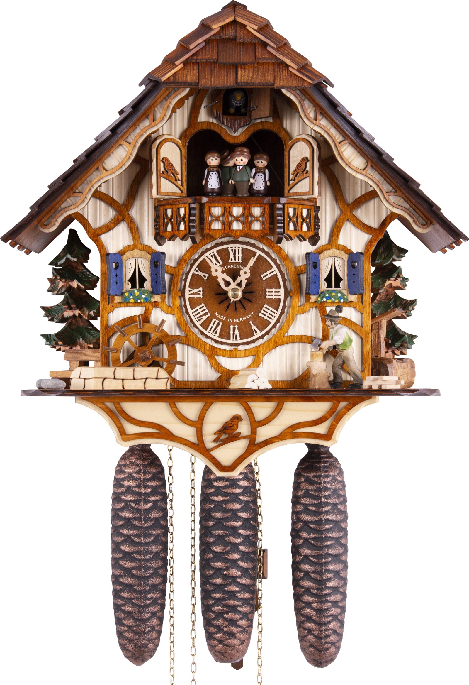 Cuckoo Clock 8-day-movement Chalet-Style 34cm by Anton Schneider