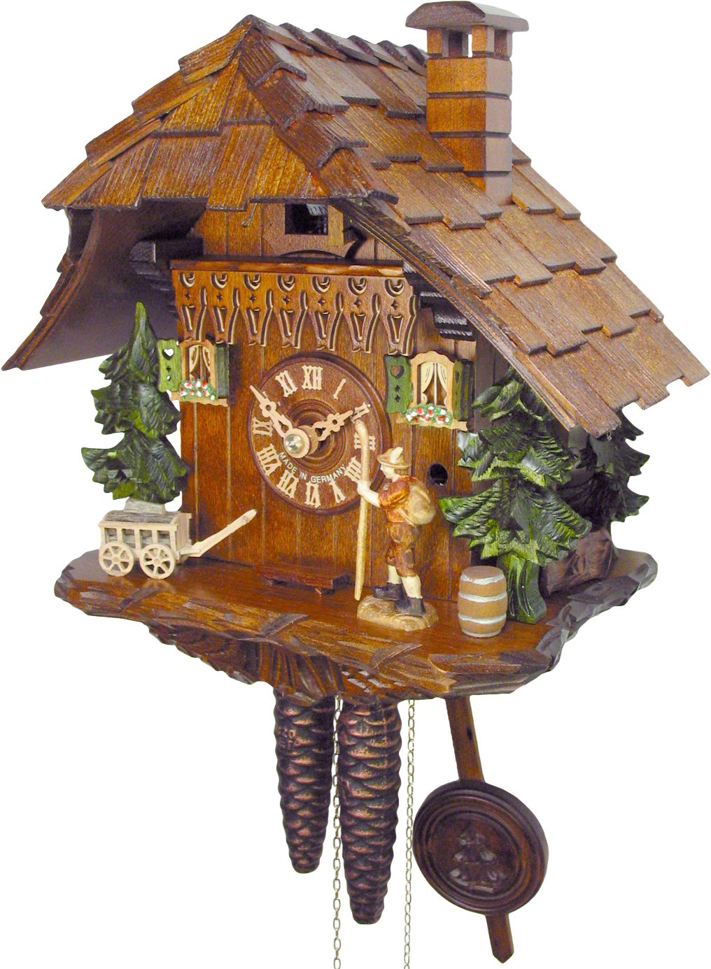 Cuckoo Clock 1-day-movement Chalet-Style 25cm by August Schwer
