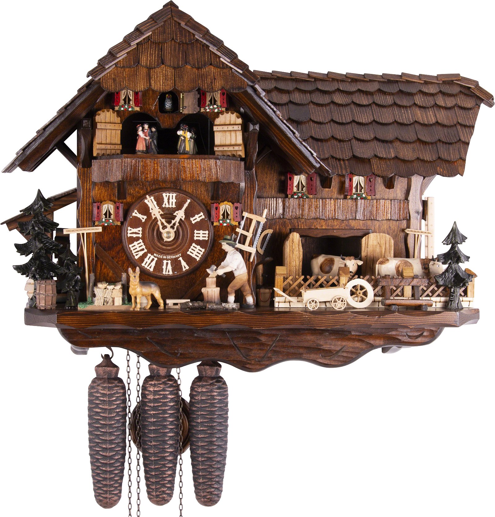 Cuckoo Clock 8-day-movement Chalet-Style 38cm by August Schwer