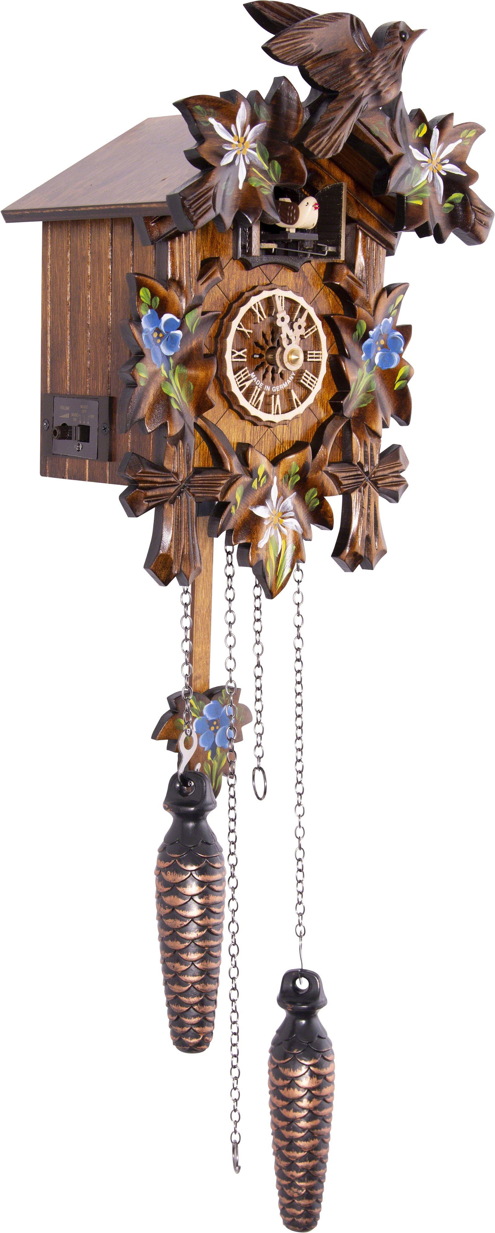 Cuckoo Clock Quartz-movement Carved-Style 22cm by Engstler
