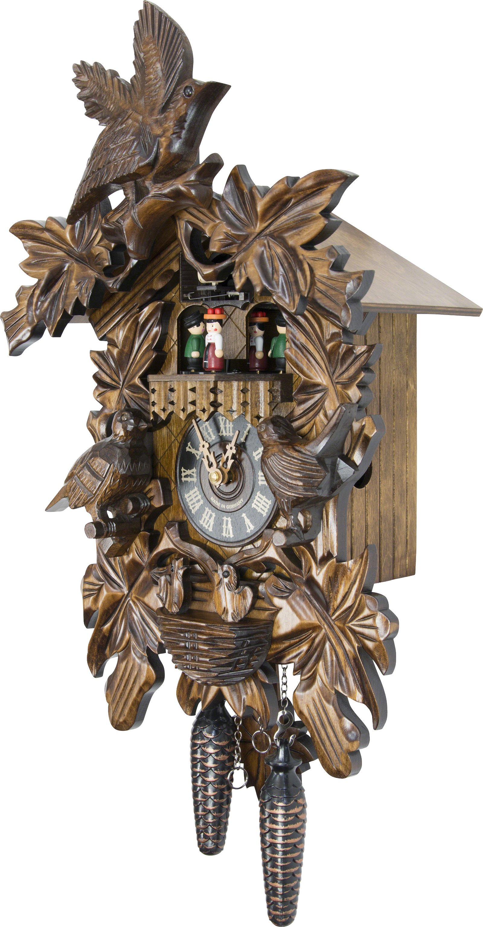 Cuckoo Clock Quartz-movement Carved-Style 45cm by Engstler