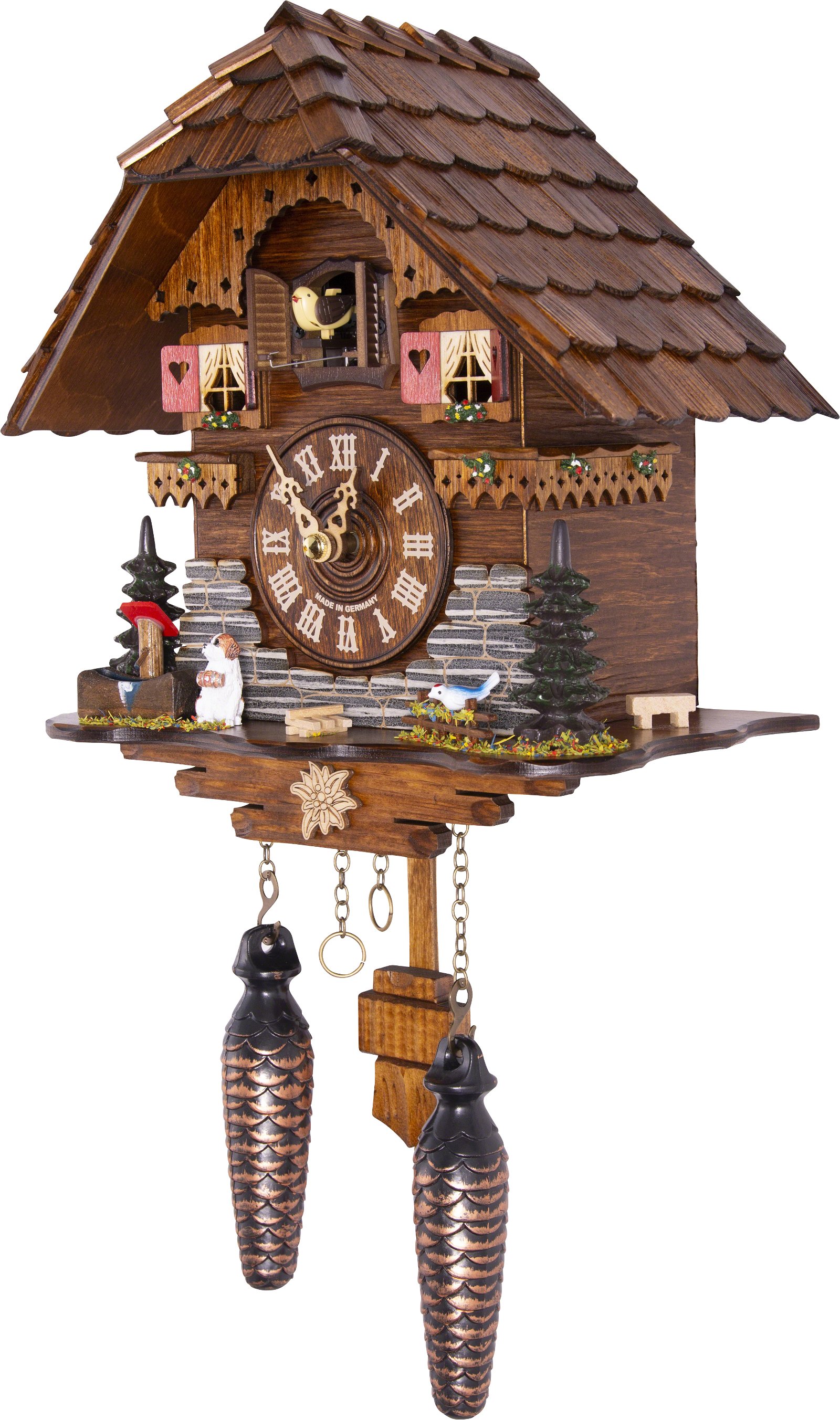 Cuckoo Clock Quartz-movement Chalet-Style 25cm by Trenkle Uhren
