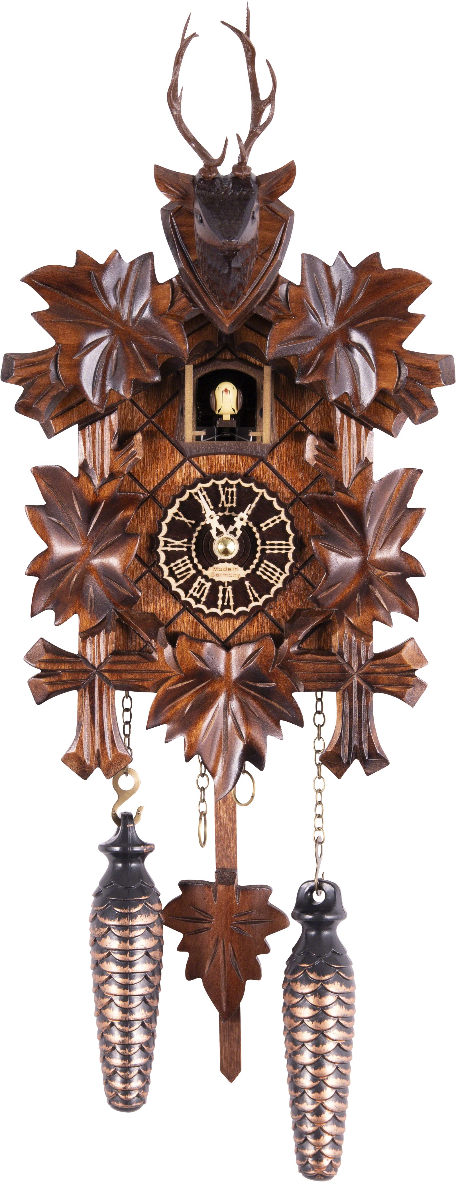 Cuckoo Clock Quartz-movement Carved-Style 23cm by Trenkle Uhren