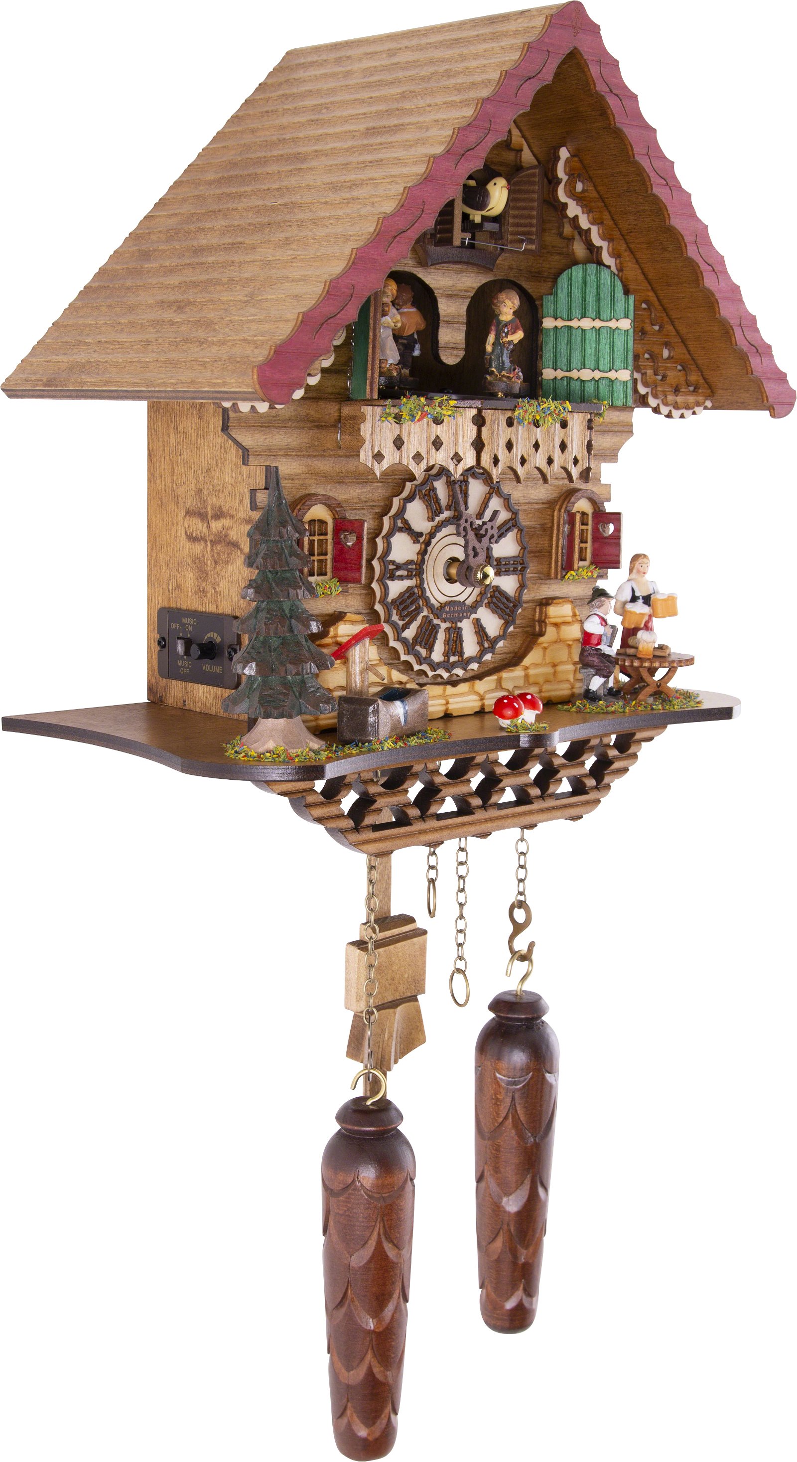 Cuckoo Clock Quartz-movement Chalet-Style 29cm by Trenkle Uhren