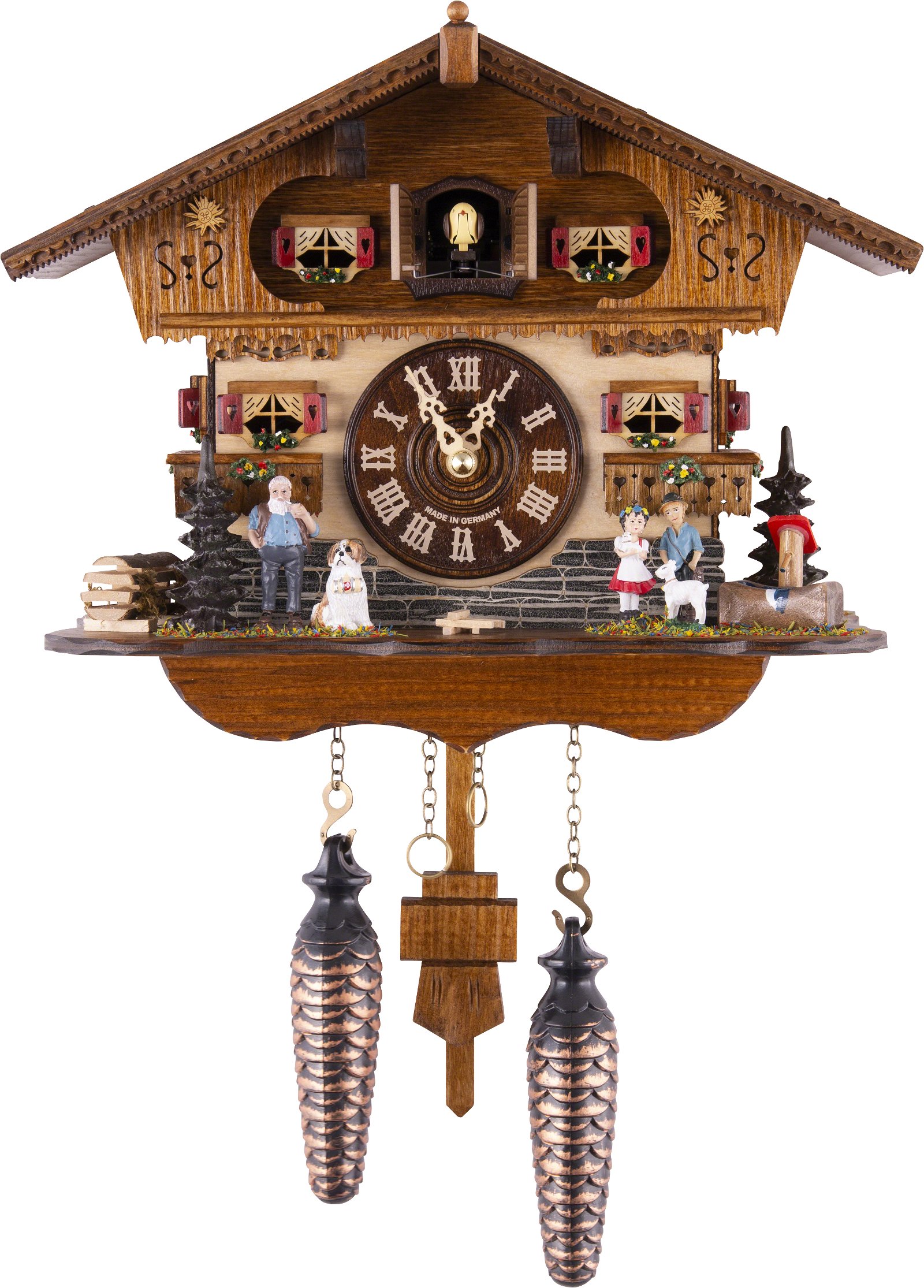 Cuckoo Clock Quartz-movement Chalet-Style 24cm by Trenkle Uhren