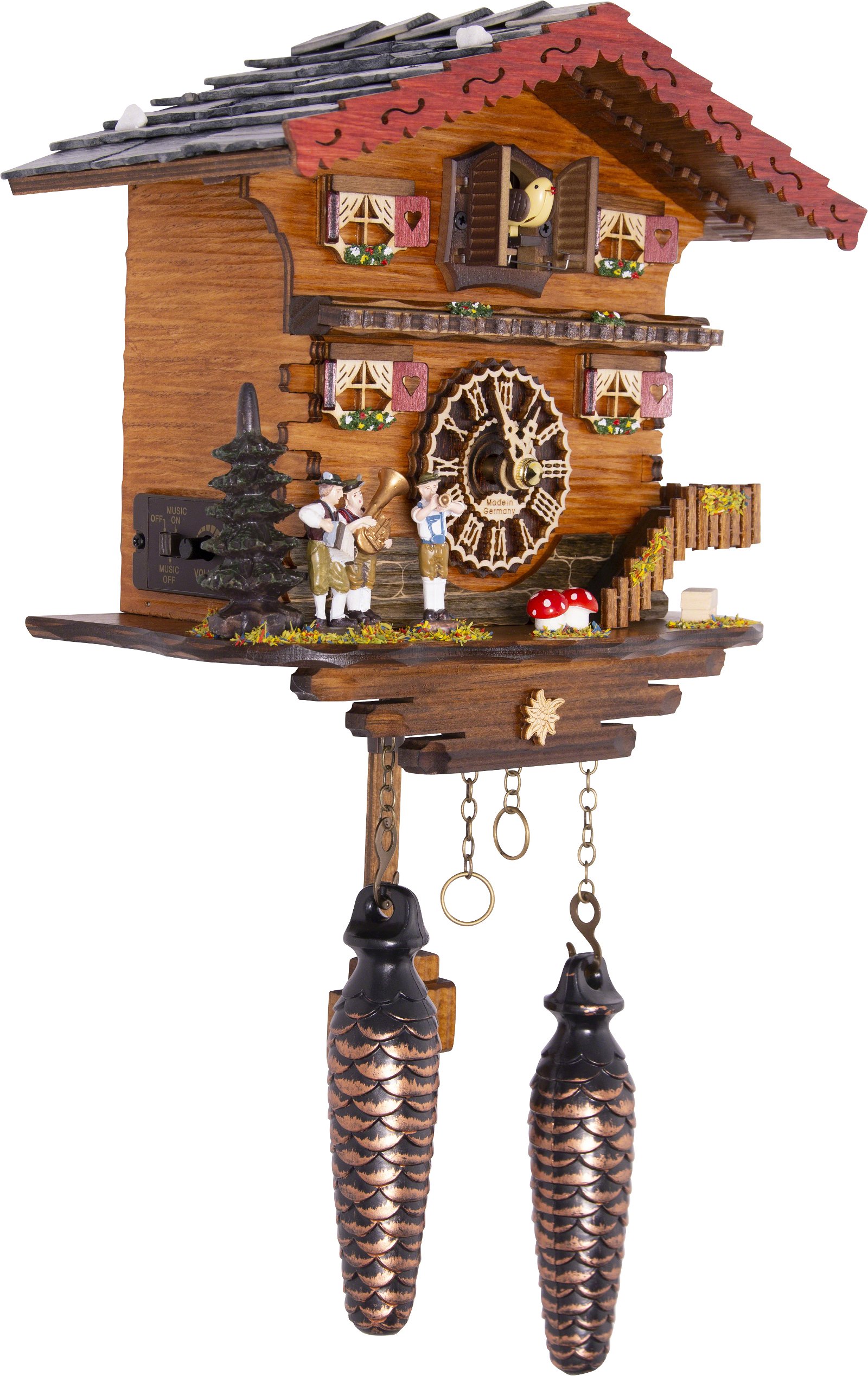 Cuckoo Clock Quartz-movement Chalet-Style 19cm by Trenkle Uhren