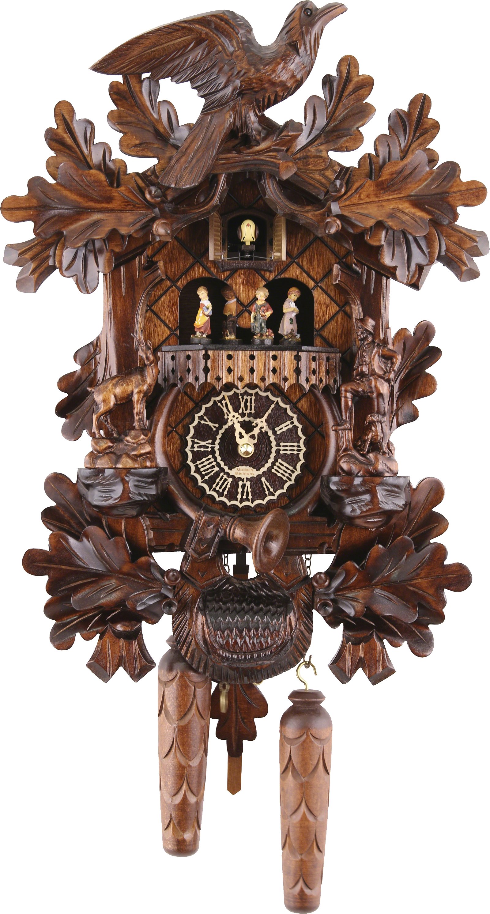 Cuckoo Clock Quartz-movement Carved-Style 44cm by Trenkle Uhren