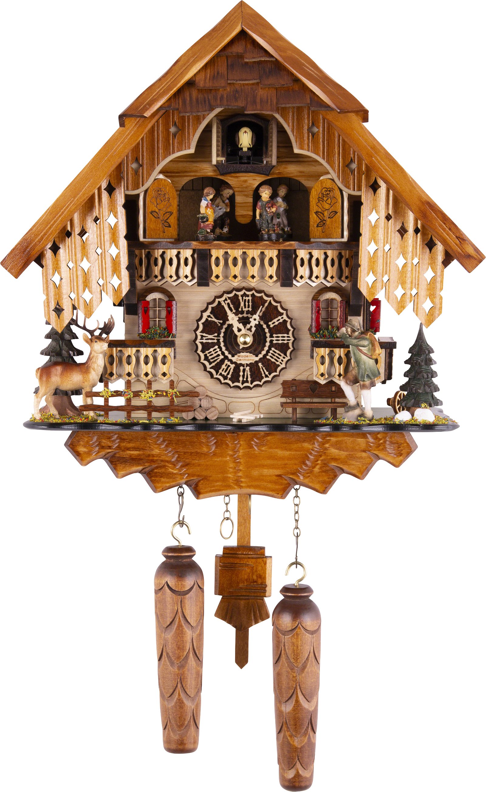 Cuckoo Clock Quartz-movement Chalet-Style 32cm by Trenkle Uhren