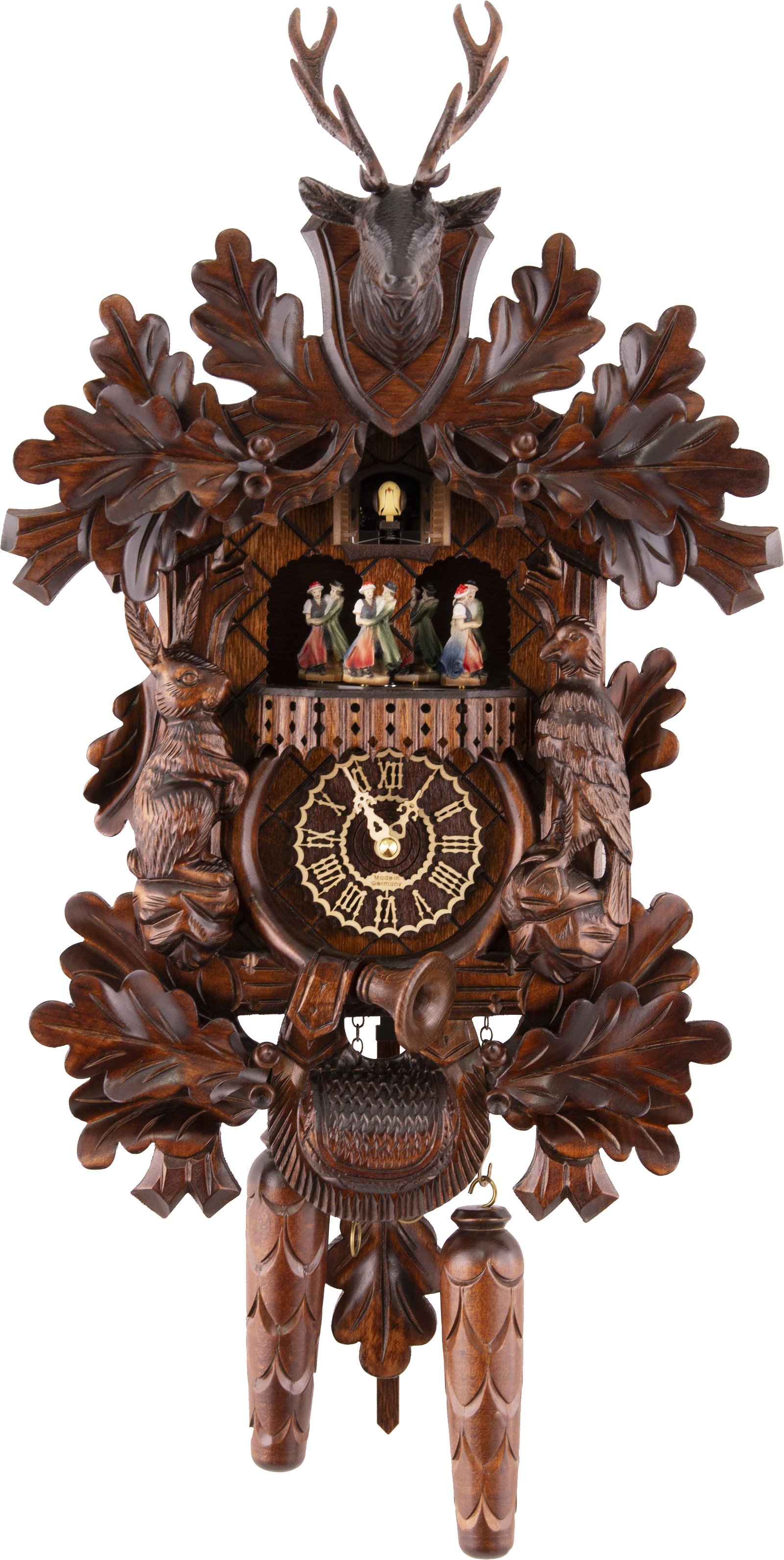 Cuckoo Clock Quartz-movement Carved-Style 42cm by Trenkle Uhren