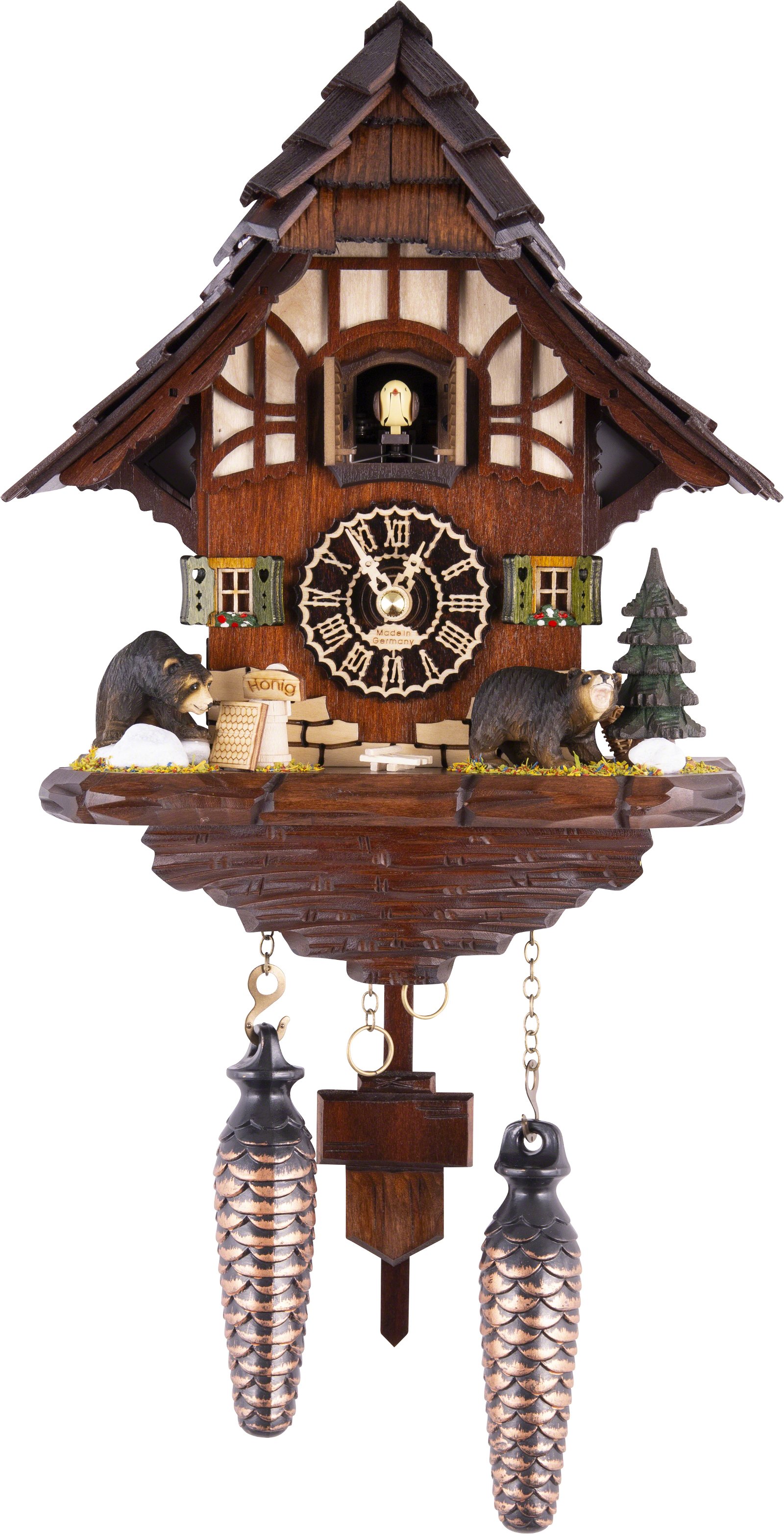 Cuckoo Clock Quartz-movement Chalet-Style 28cm by Trenkle Uhren