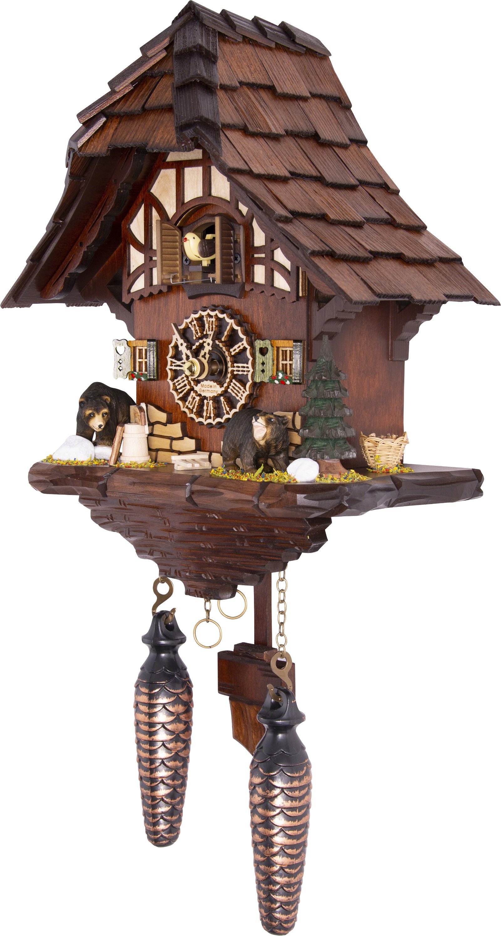 Cuckoo Clock Quartz-movement Chalet-Style 28cm by Trenkle Uhren
