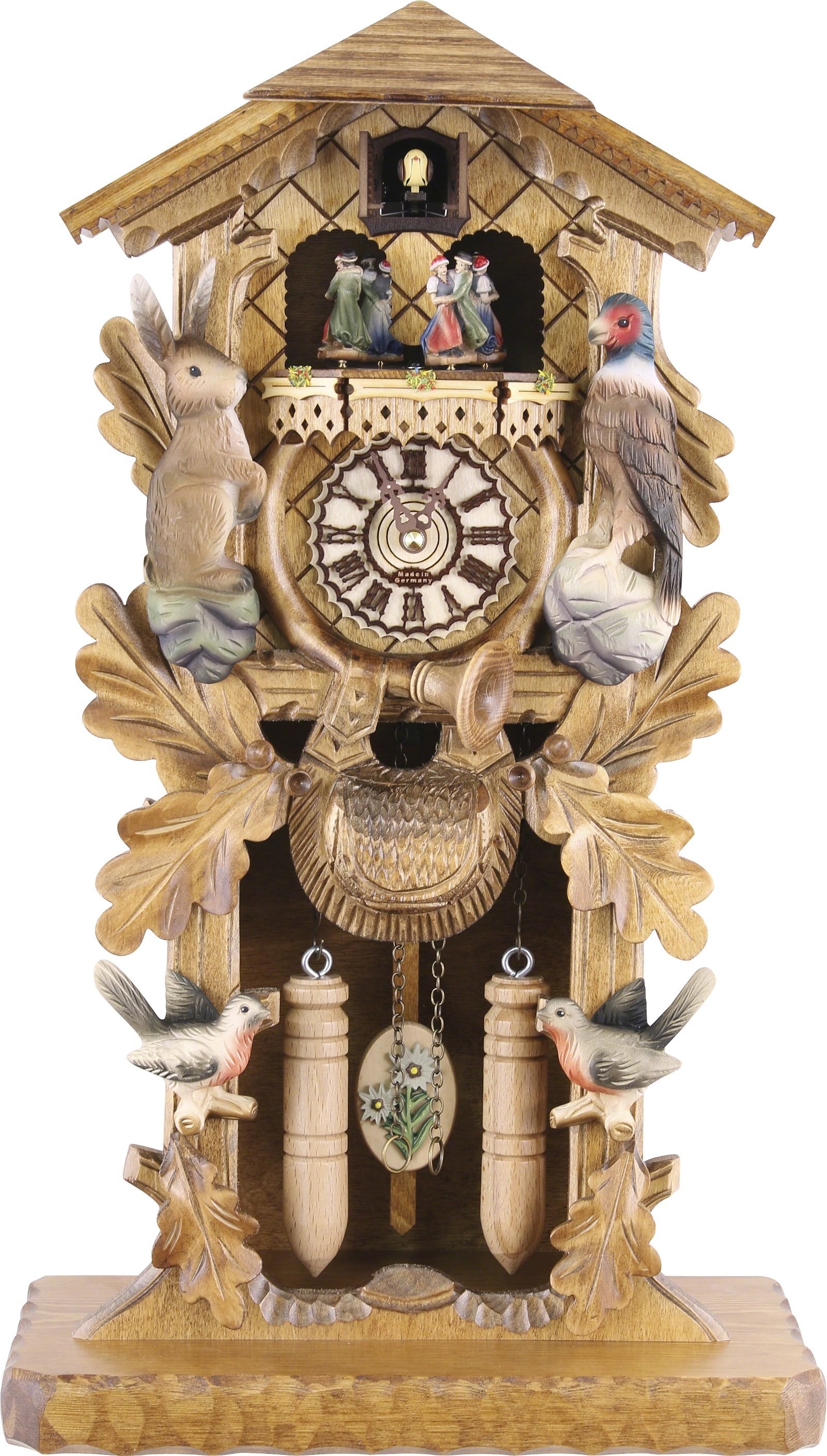 Cuckoo Clock Quartz-movement Carved-Style 53cm by Trenkle Uhren