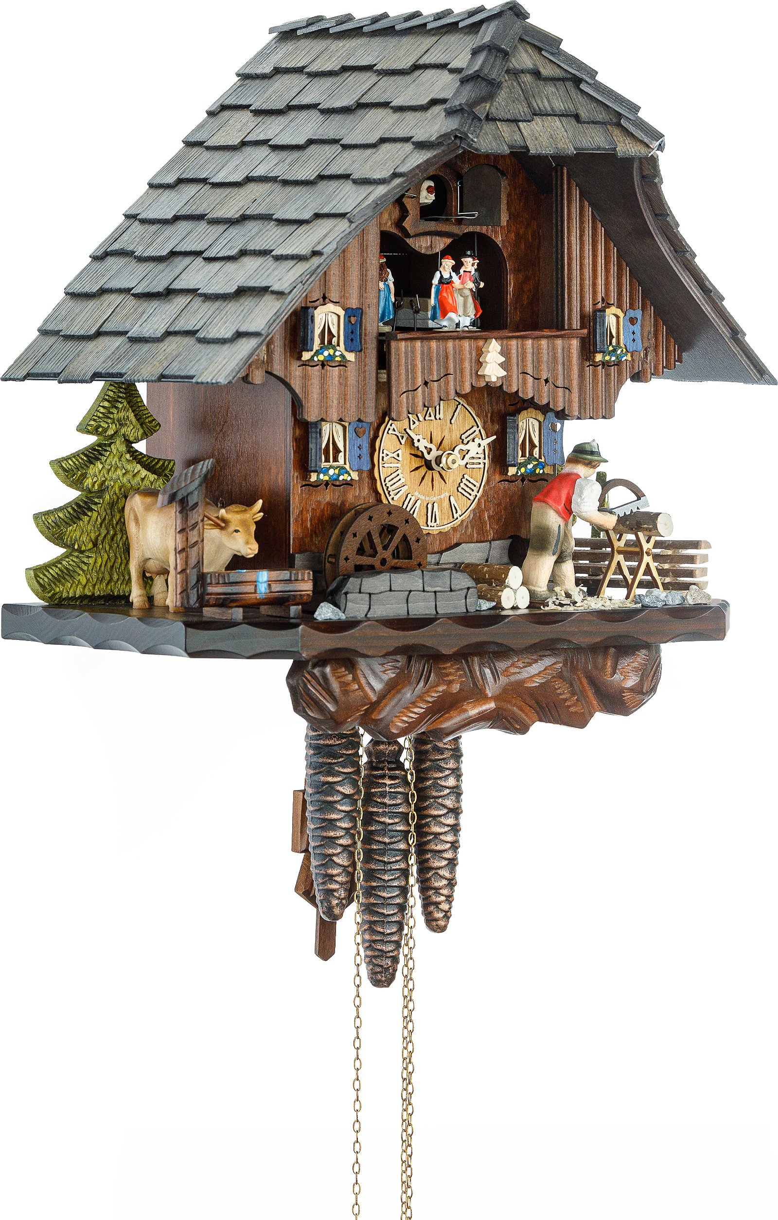 Cuckoo Clock 1-day-movement Chalet-Style 35cm by Hekas