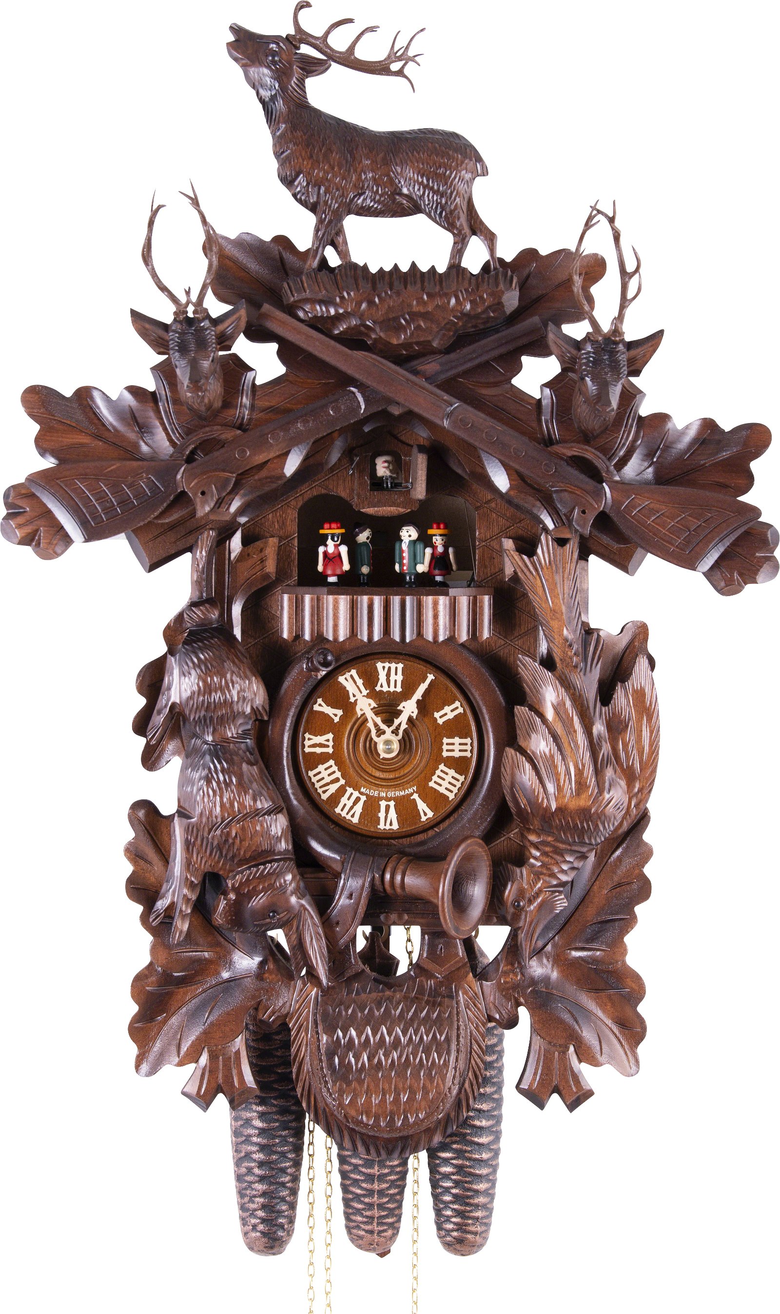 Cuckoo Clock 8-day-movement Carved-Style 60cm by Hekas