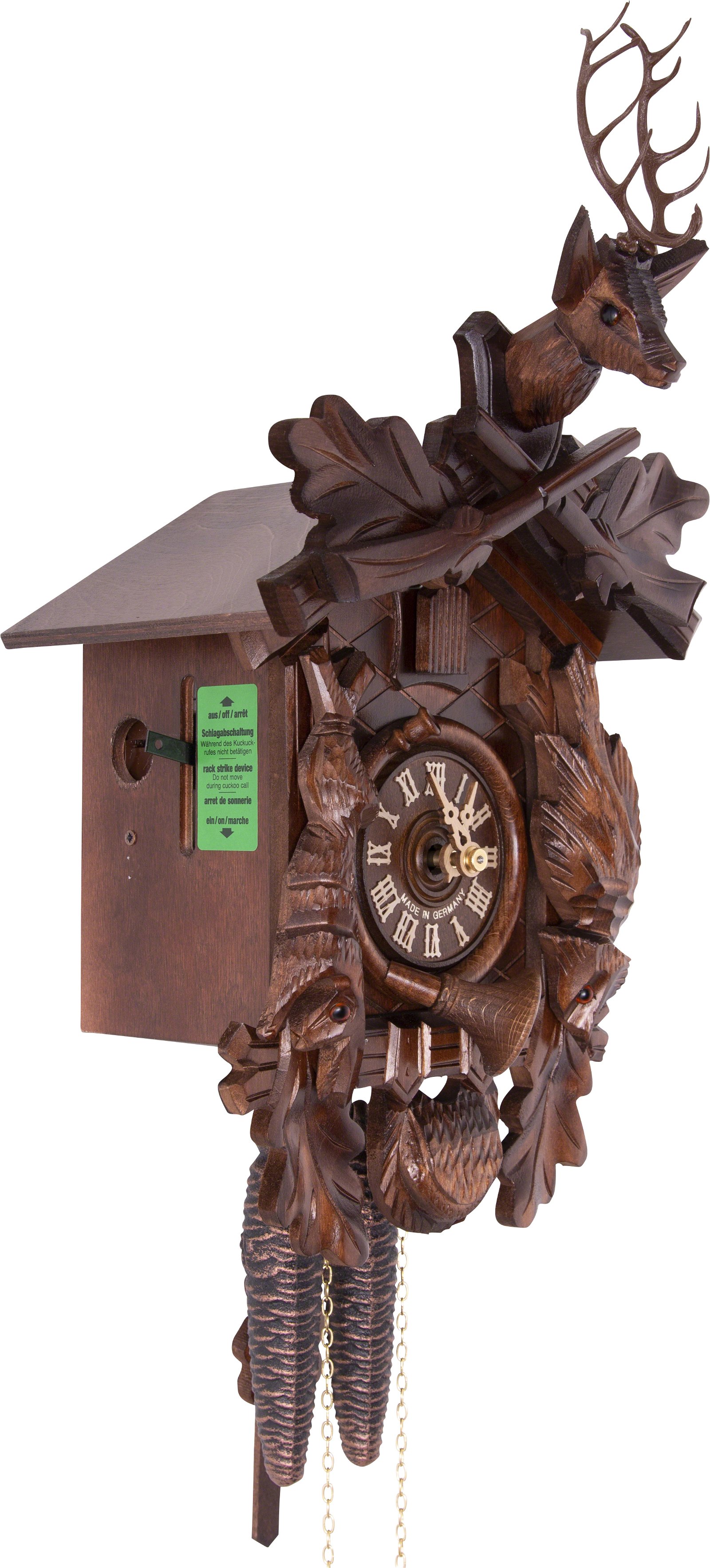 Cuckoo Clock 1-day-movement Carved-Style 38cm by Hekas