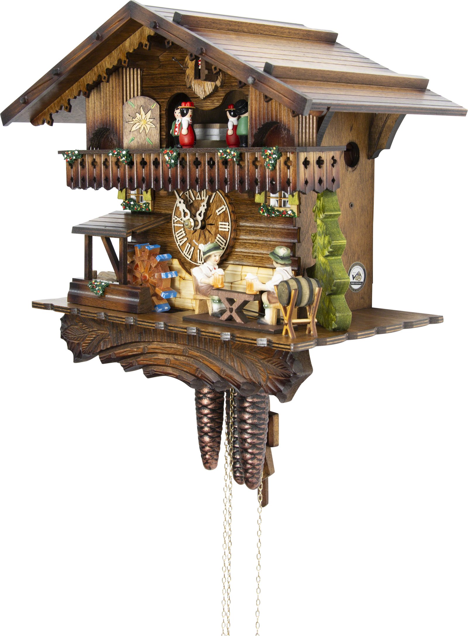 Cuckoo Clock 1-day-movement Chalet-Style 30cm by Hekas