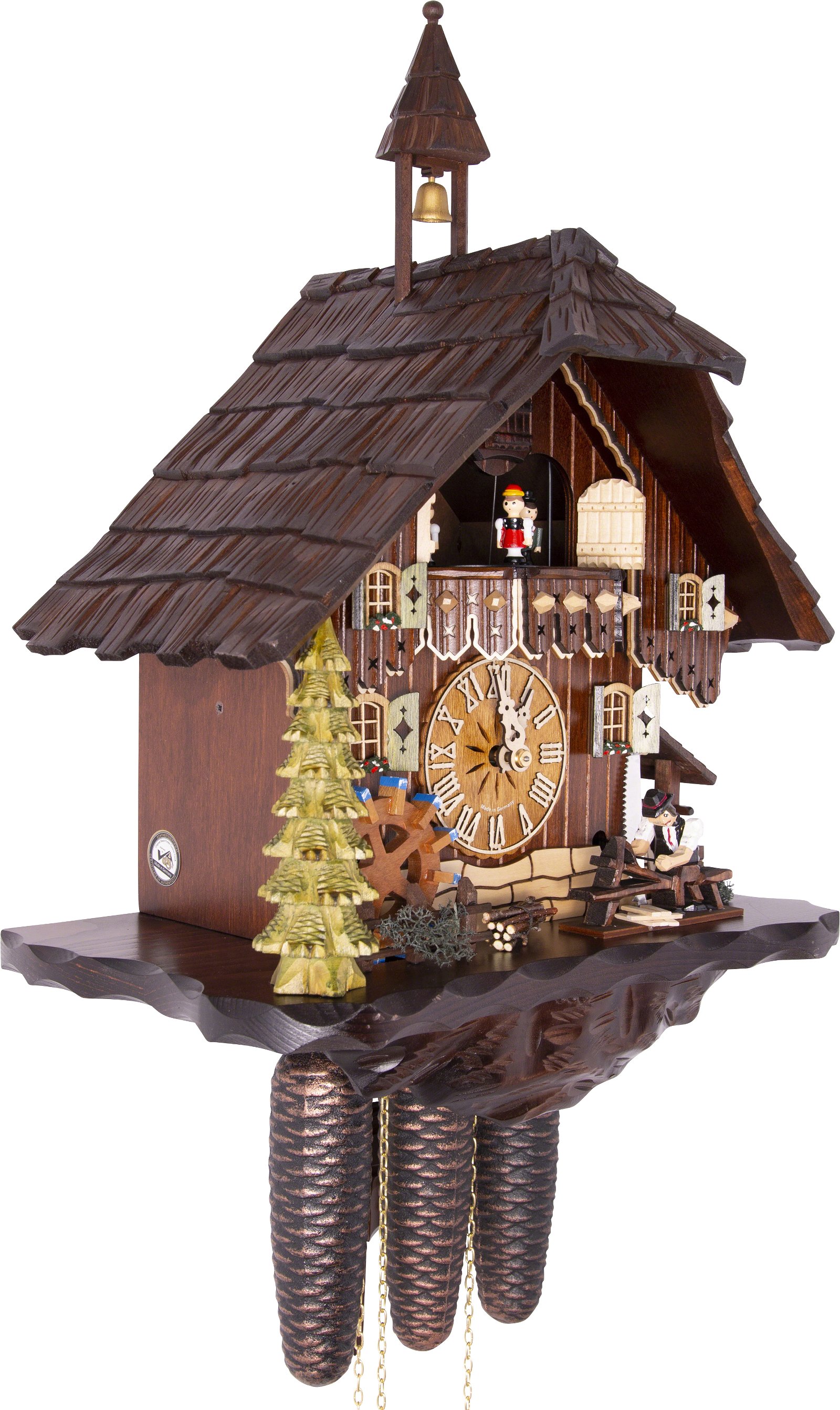 Cuckoo Clock 8-day-movement Chalet-Style 44cm by Hekas