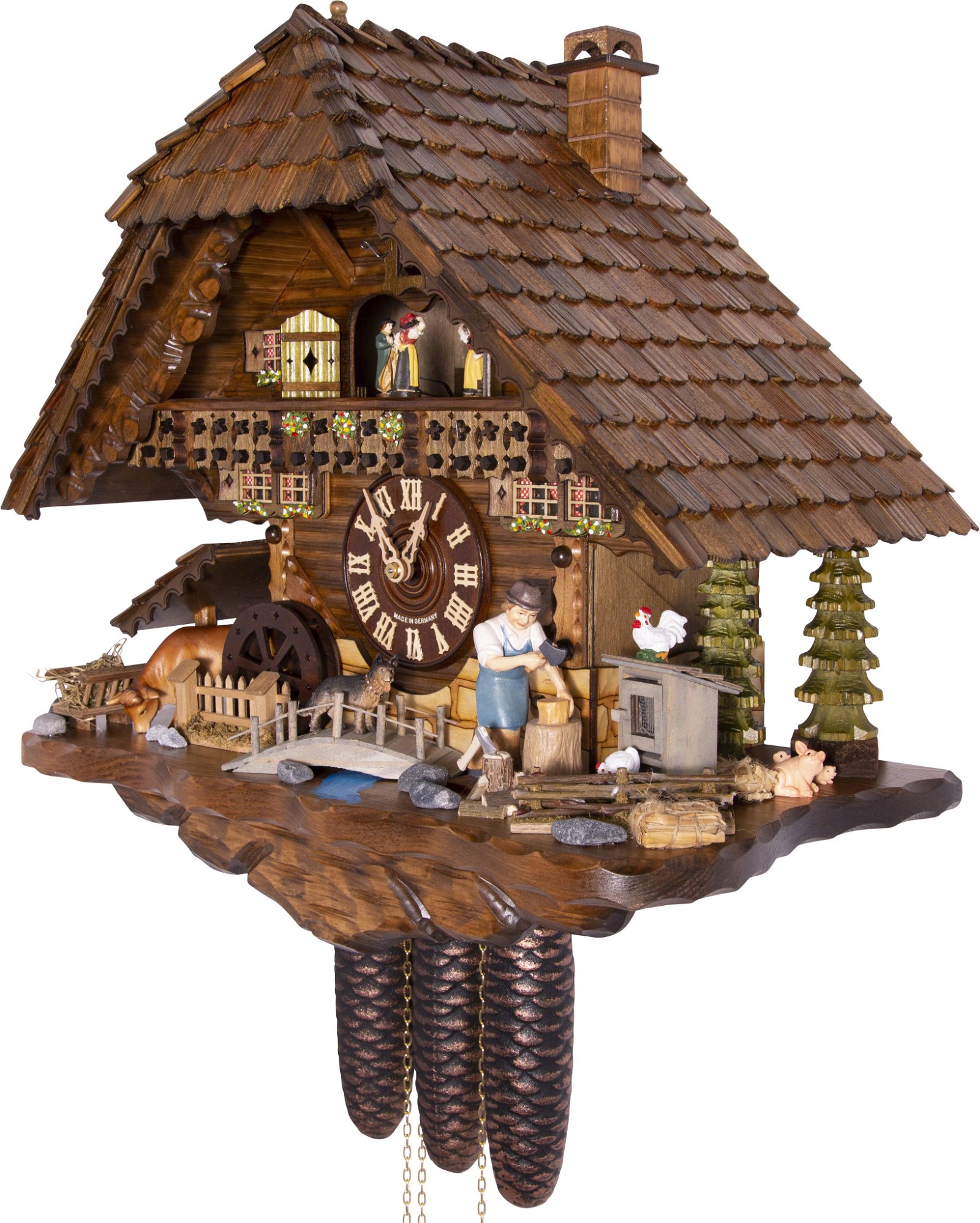 Cuckoo Clock 8-day-movement Chalet-Style 46cm by Hekas
