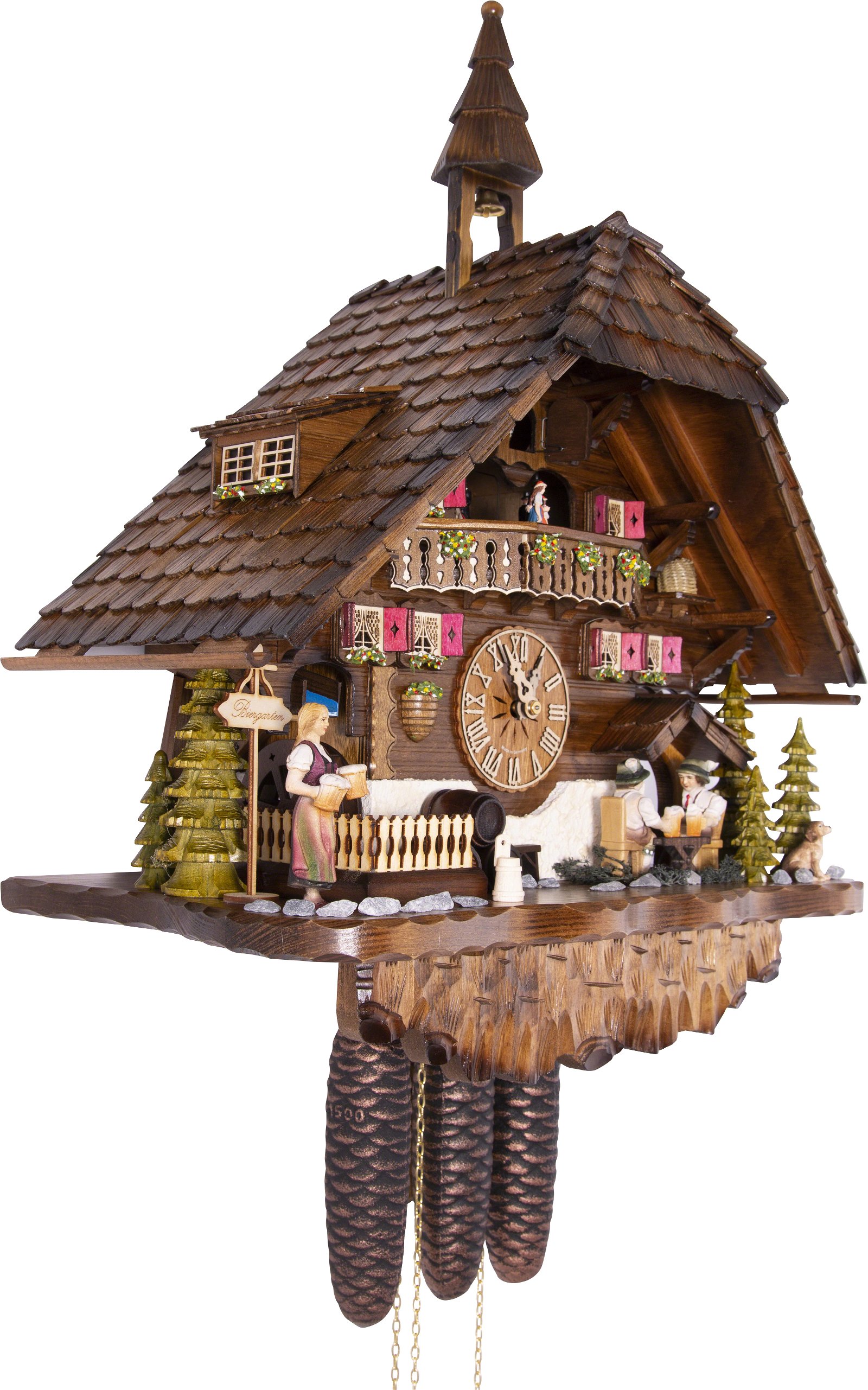 Cuckoo Clock 8-day-movement Chalet-Style 60cm by Hekas