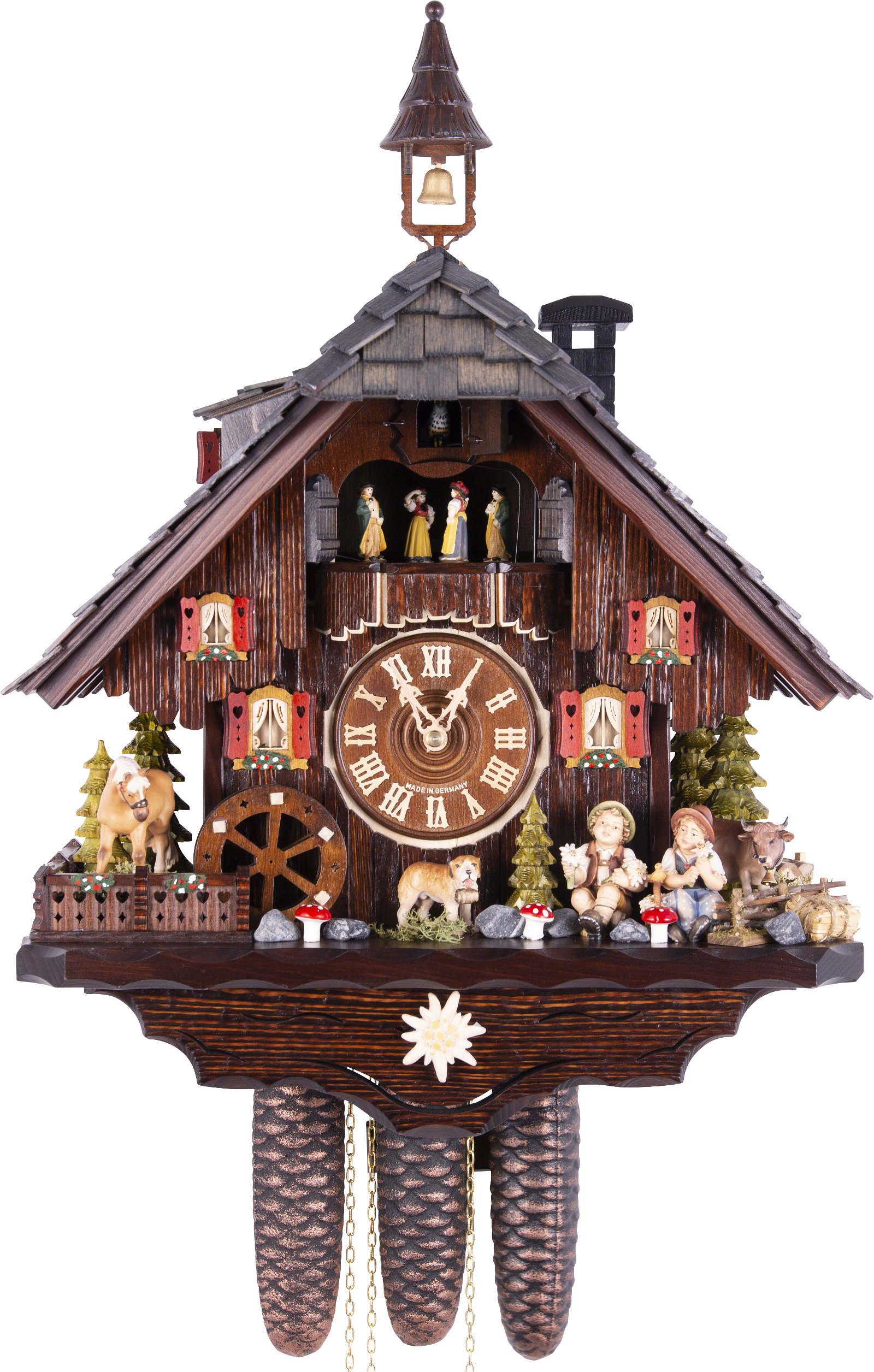 Cuckoo Clock 8-day-movement Chalet-Style 55cm by Hekas