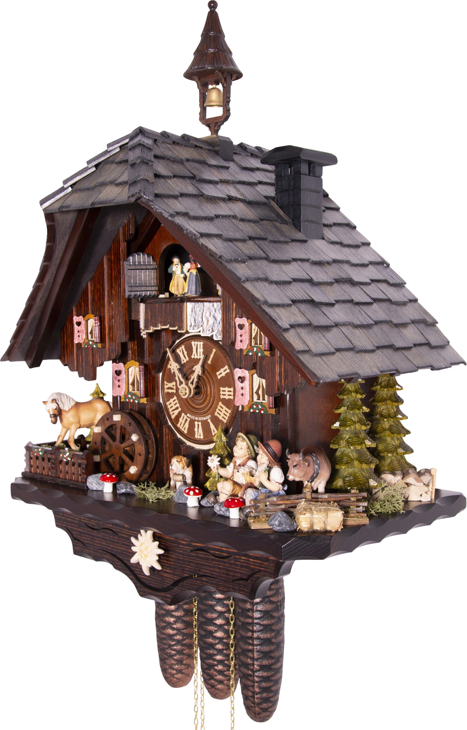 Cuckoo Clock 8-day-movement Chalet-Style 55cm by Hekas