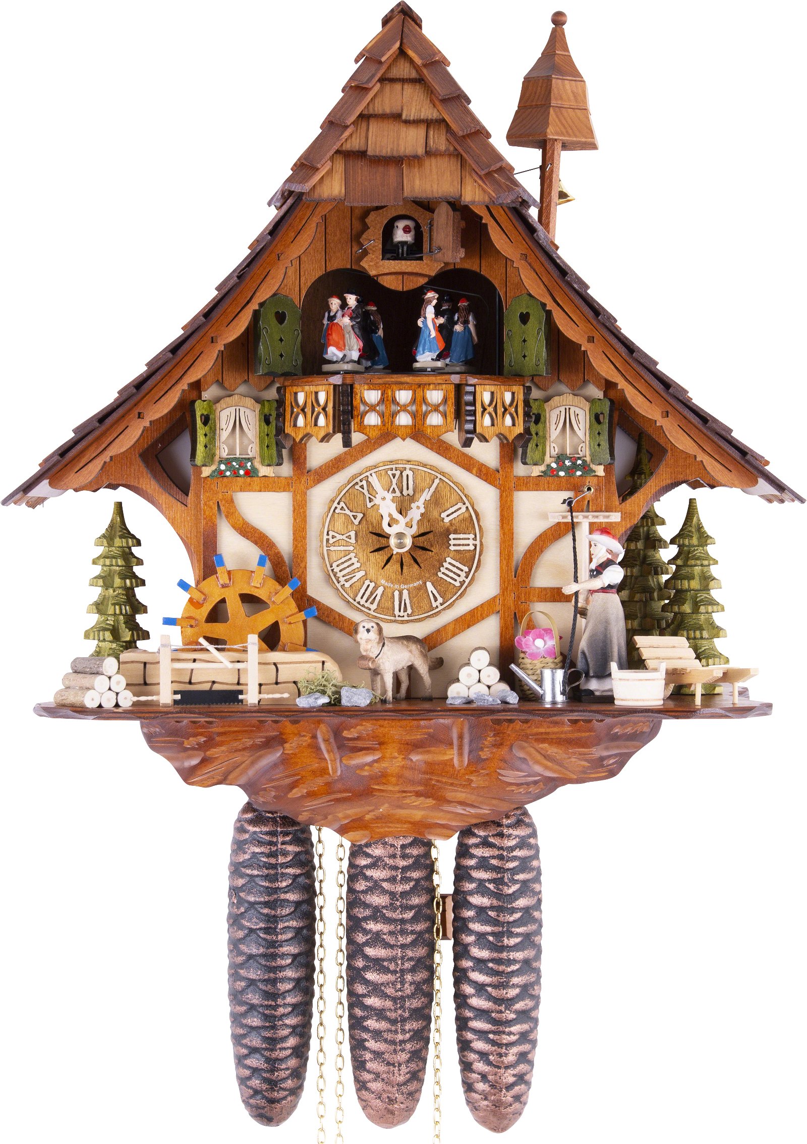 Cuckoo Clock 8-day-movement Chalet-Style 40cm by Hekas