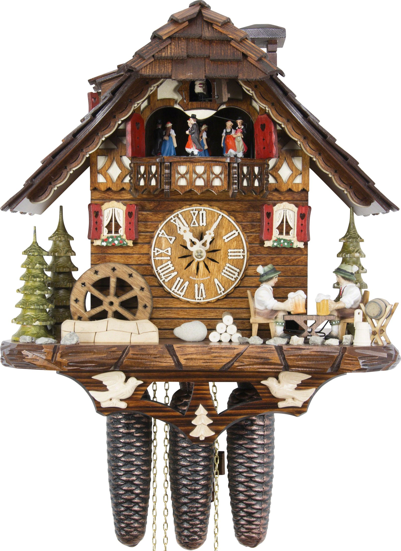 Cuckoo Clock 8-day-movement Chalet-Style 38cm by Hekas