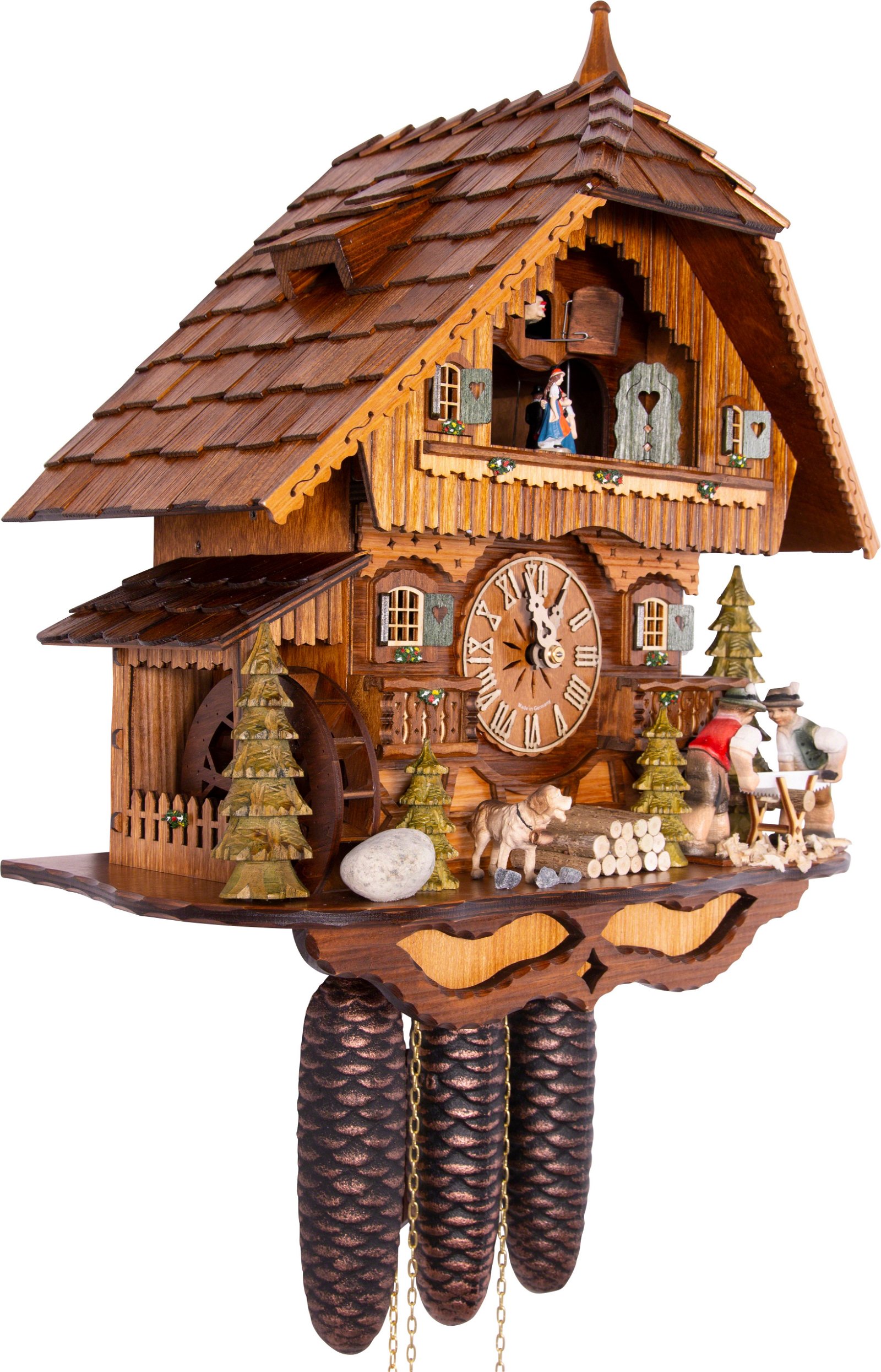 Cuckoo Clock 8-day-movement Chalet-Style 46cm by Hekas