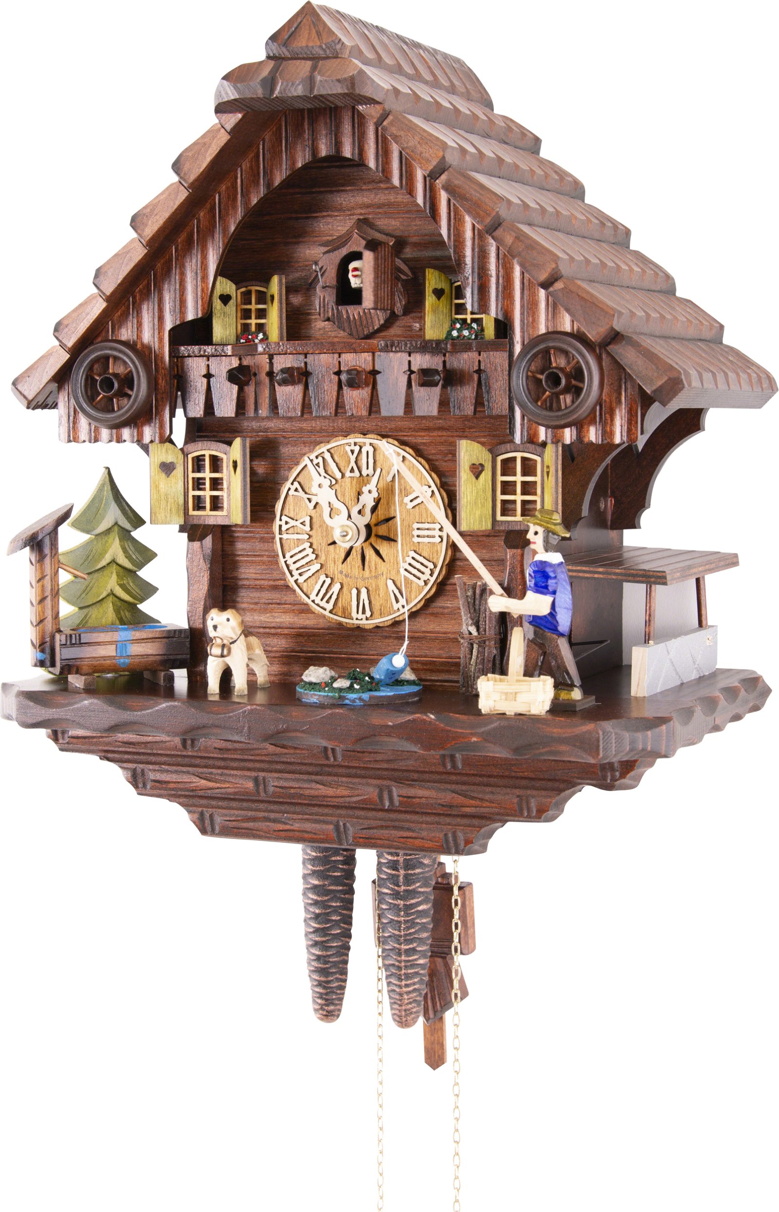 Cuckoo Clock 1-day-movement Chalet-Style 32cm by Hekas